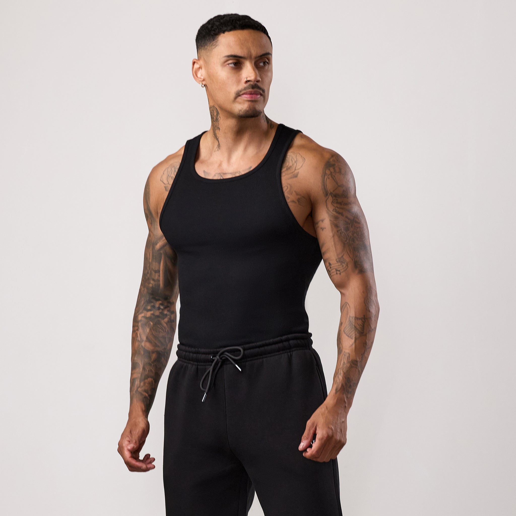 Gym King Fundamental Rib Vest - Black