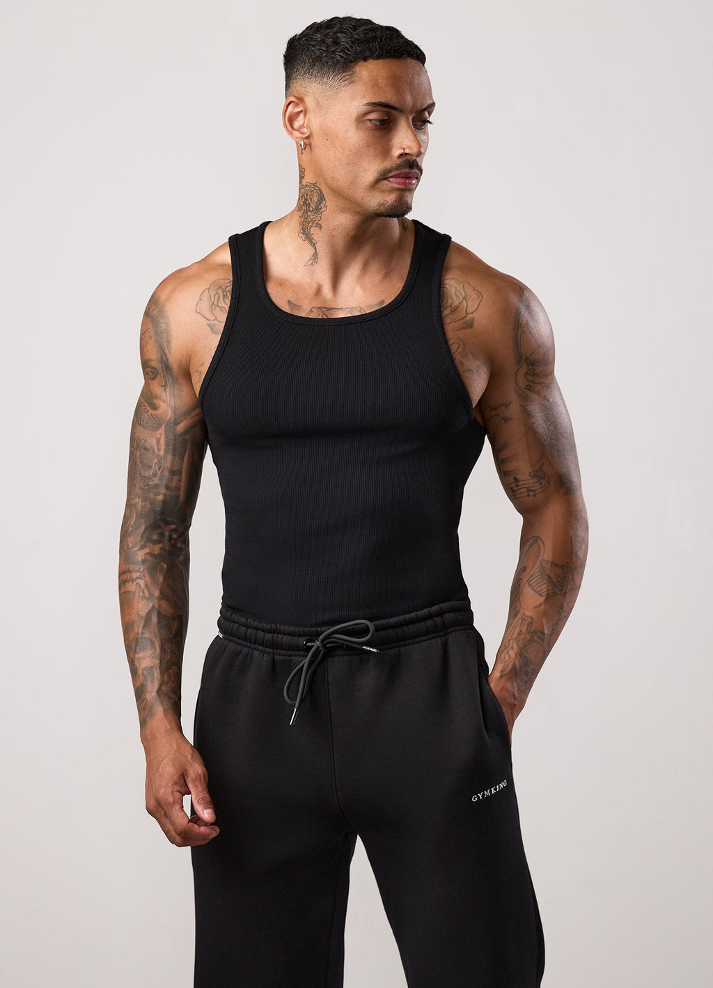 Gym King Fundamental Rib Vest - Black