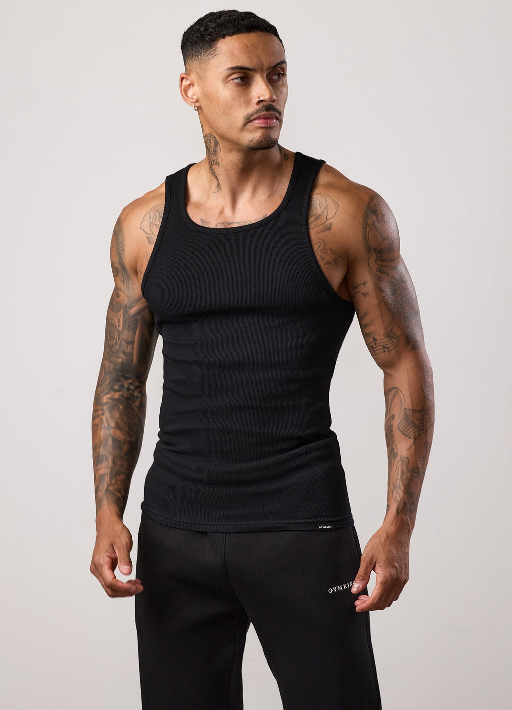 Gym King Fundamental Rib Vest - Black