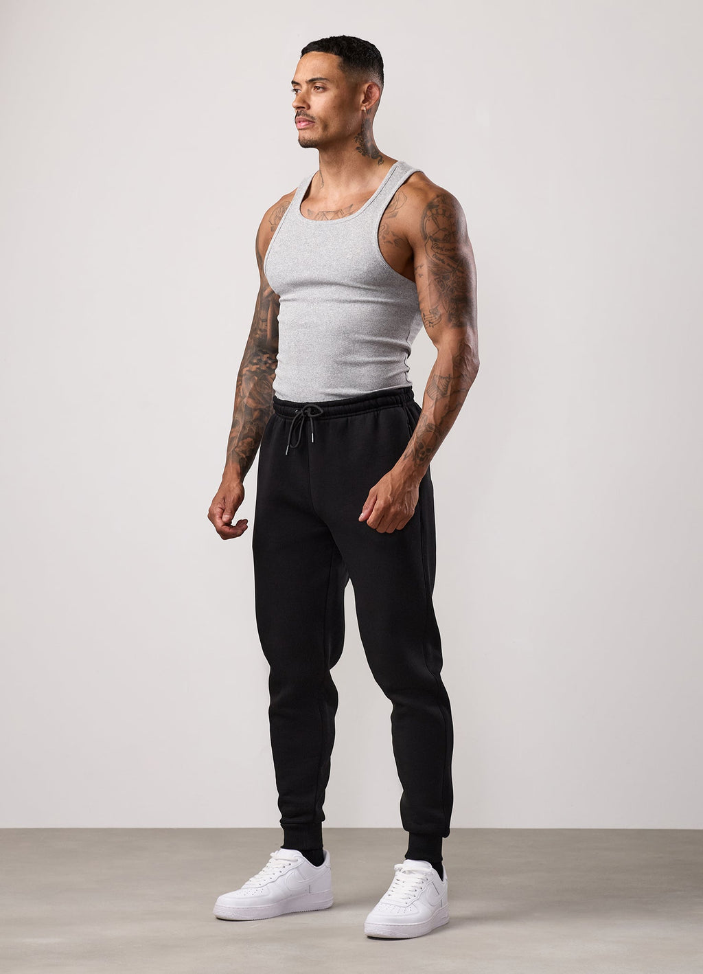 Gym King Fundamental Rib Vest - Grey Marl