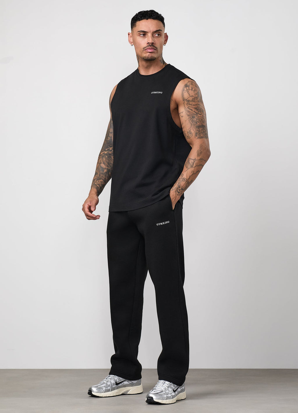 Gym King Fundamental Linear Jersey Tank - Black