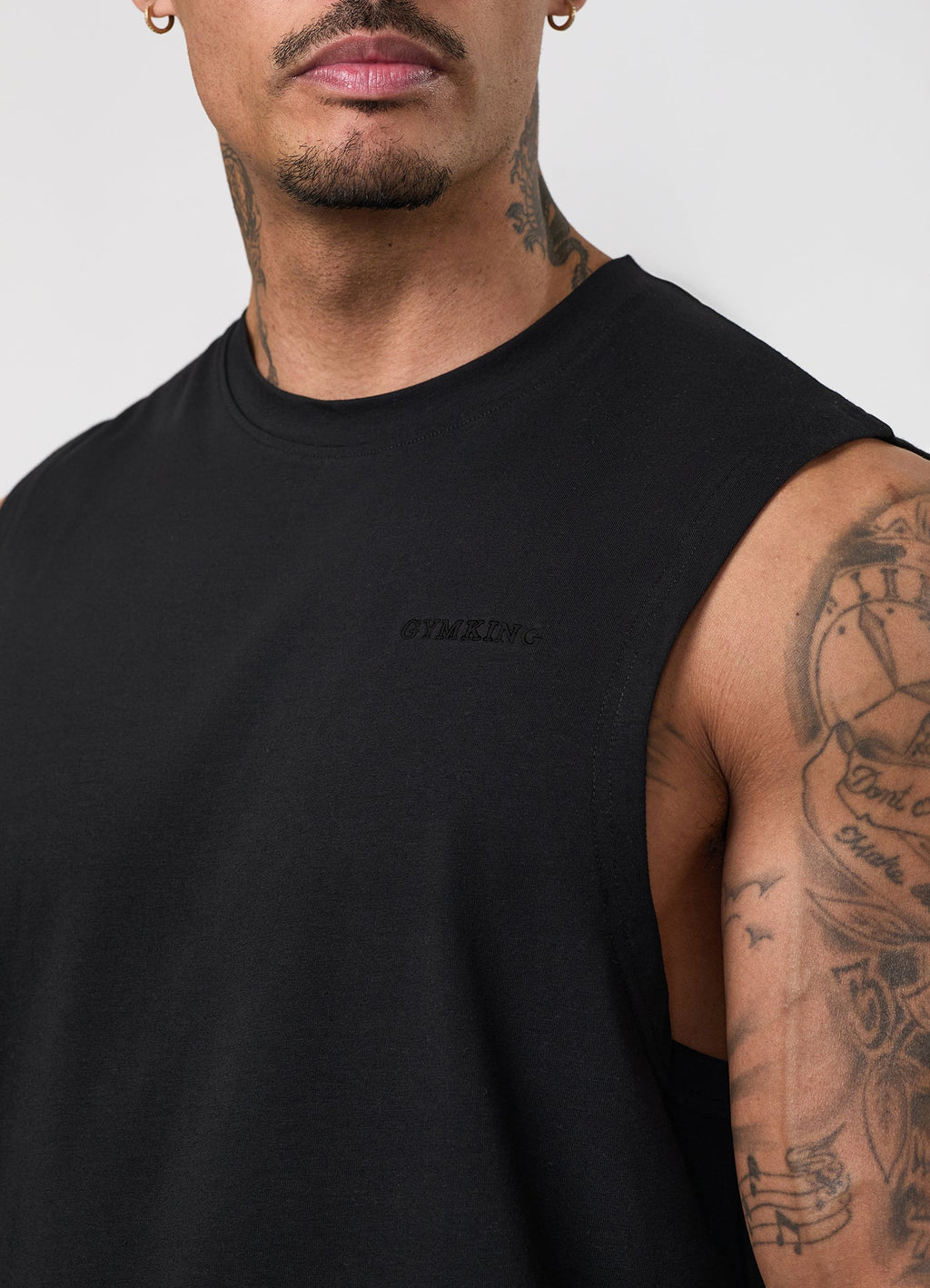 Gym King Fundamental Linear Tank - Black/Black