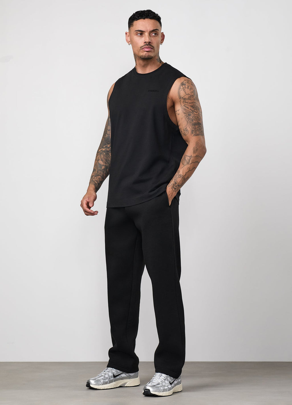 Gym King Fundamental Linear Tank - Black/Black