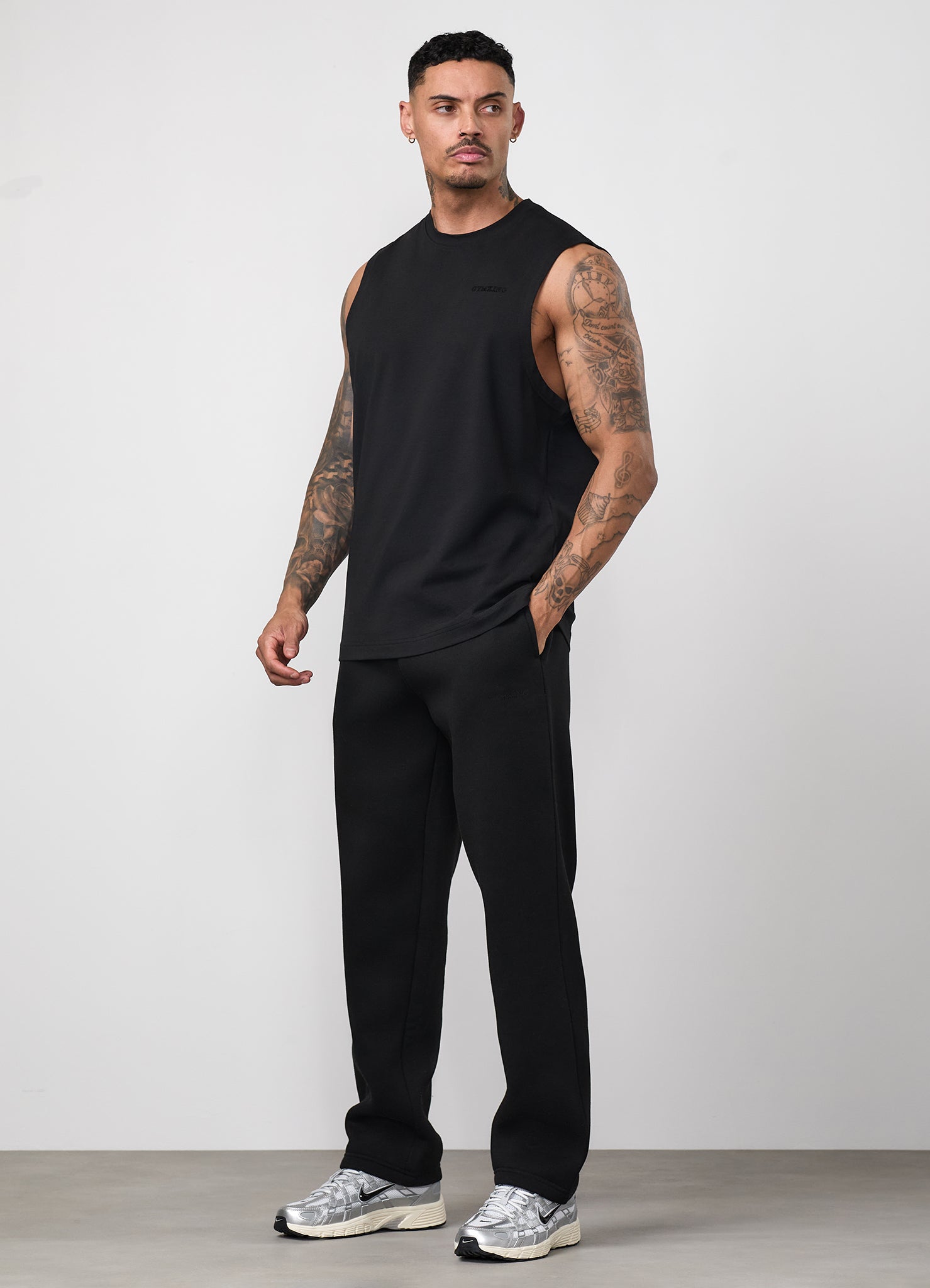 Gym King Fundamental Linear Tank - Black/Black