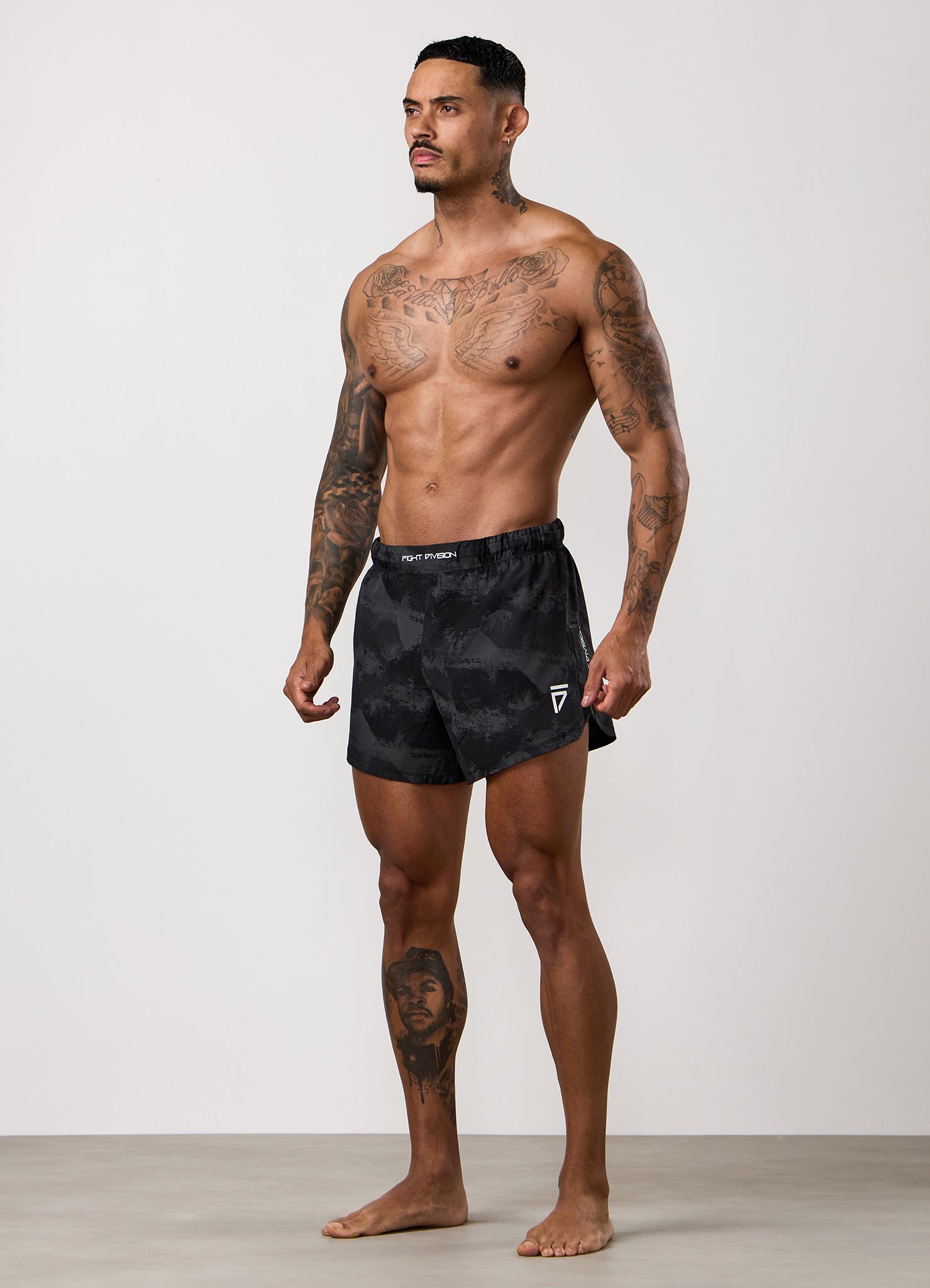 Gym King Fight Division Combat 5" Short - Graphite Abstract Print