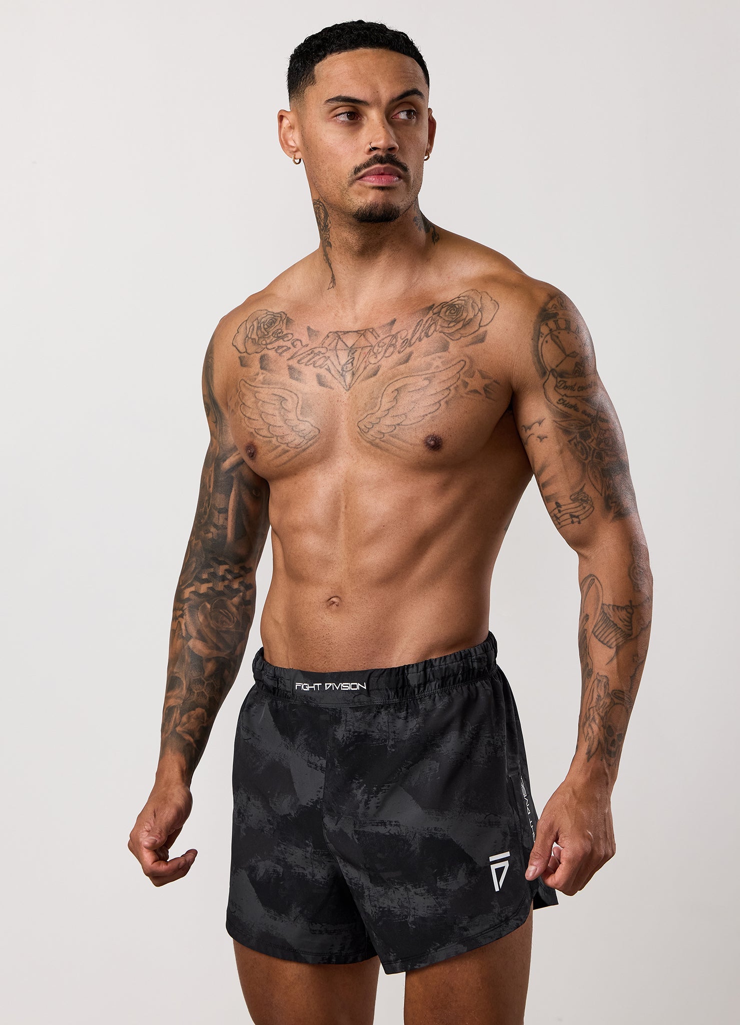 Gym King Fight Division Combat 5" Short - Graphite Abstract Print