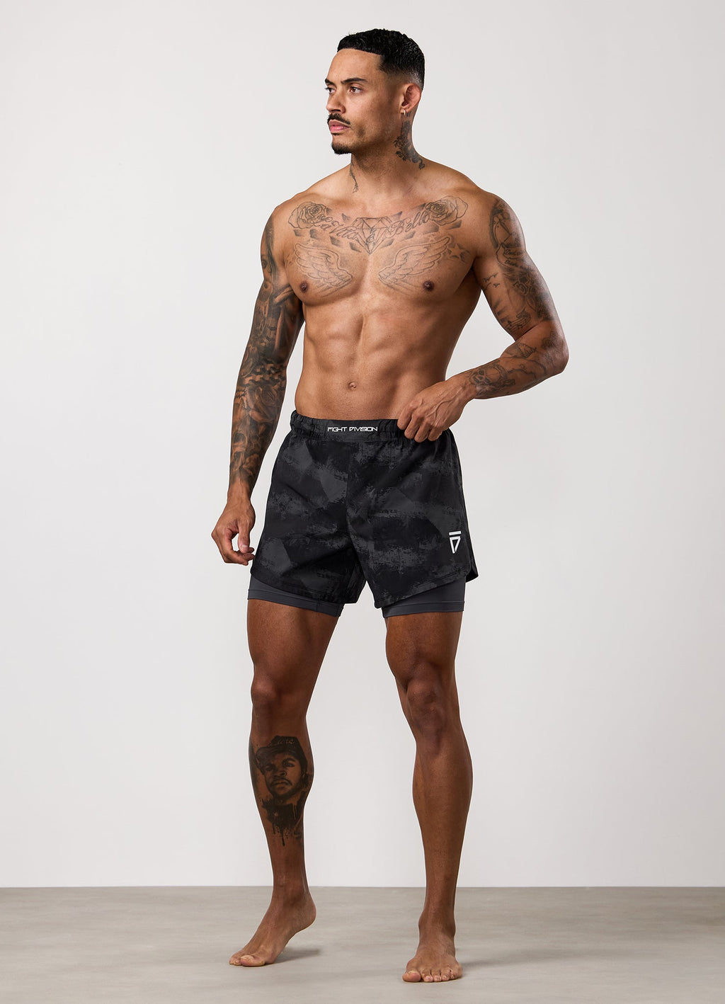 Gym King Fight Division Combat 5" Short - Graphite Abstract Print