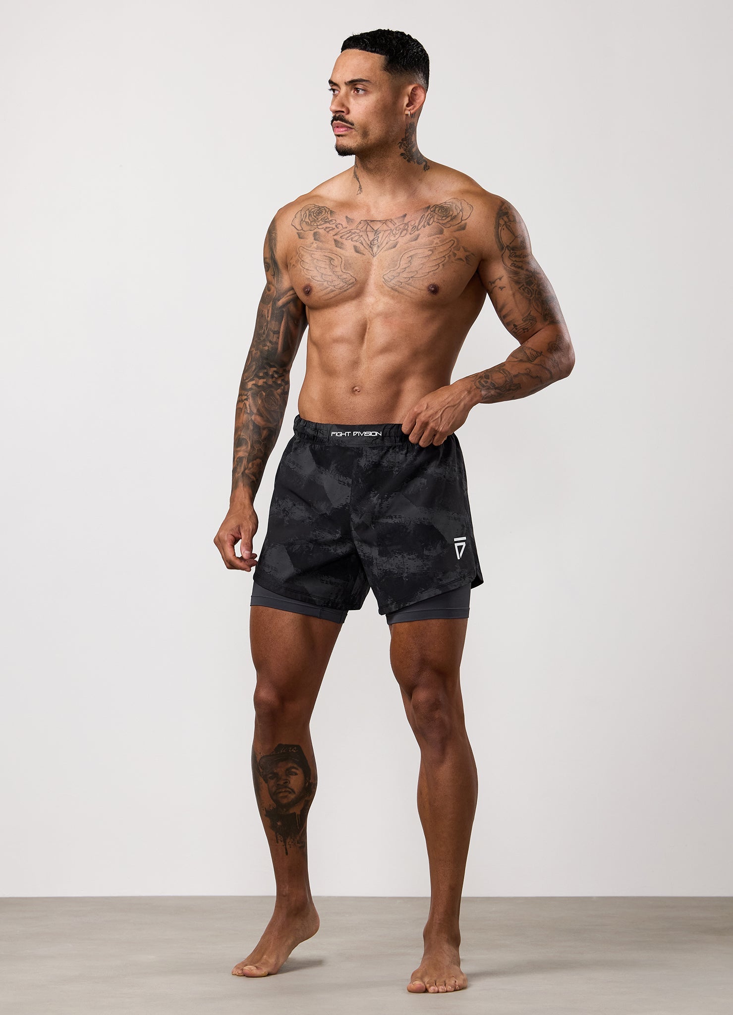 Gym King Fight Division Combat 5" Short - Graphite Abstract Print