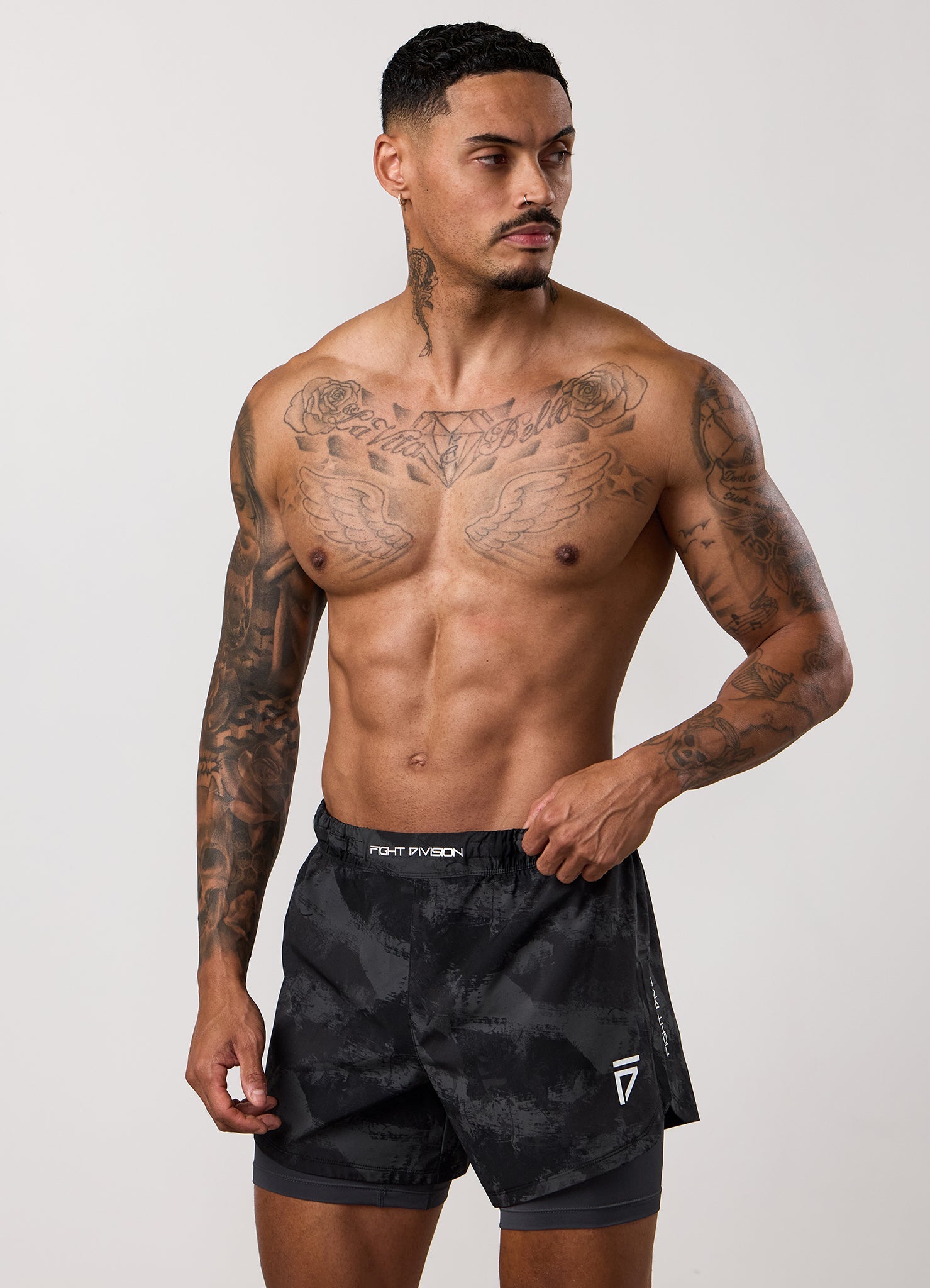 Gym King Fight Division Combat 5" Short - Graphite Abstract Print
