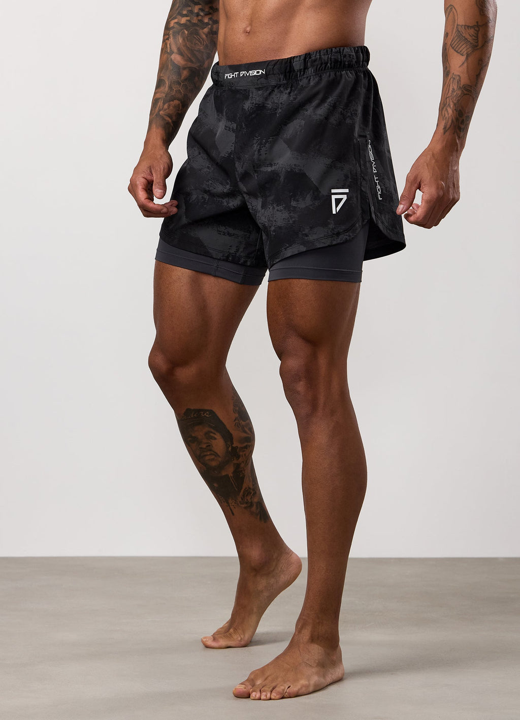 Gym King Fight Division Combat 5" Short - Graphite Abstract Print