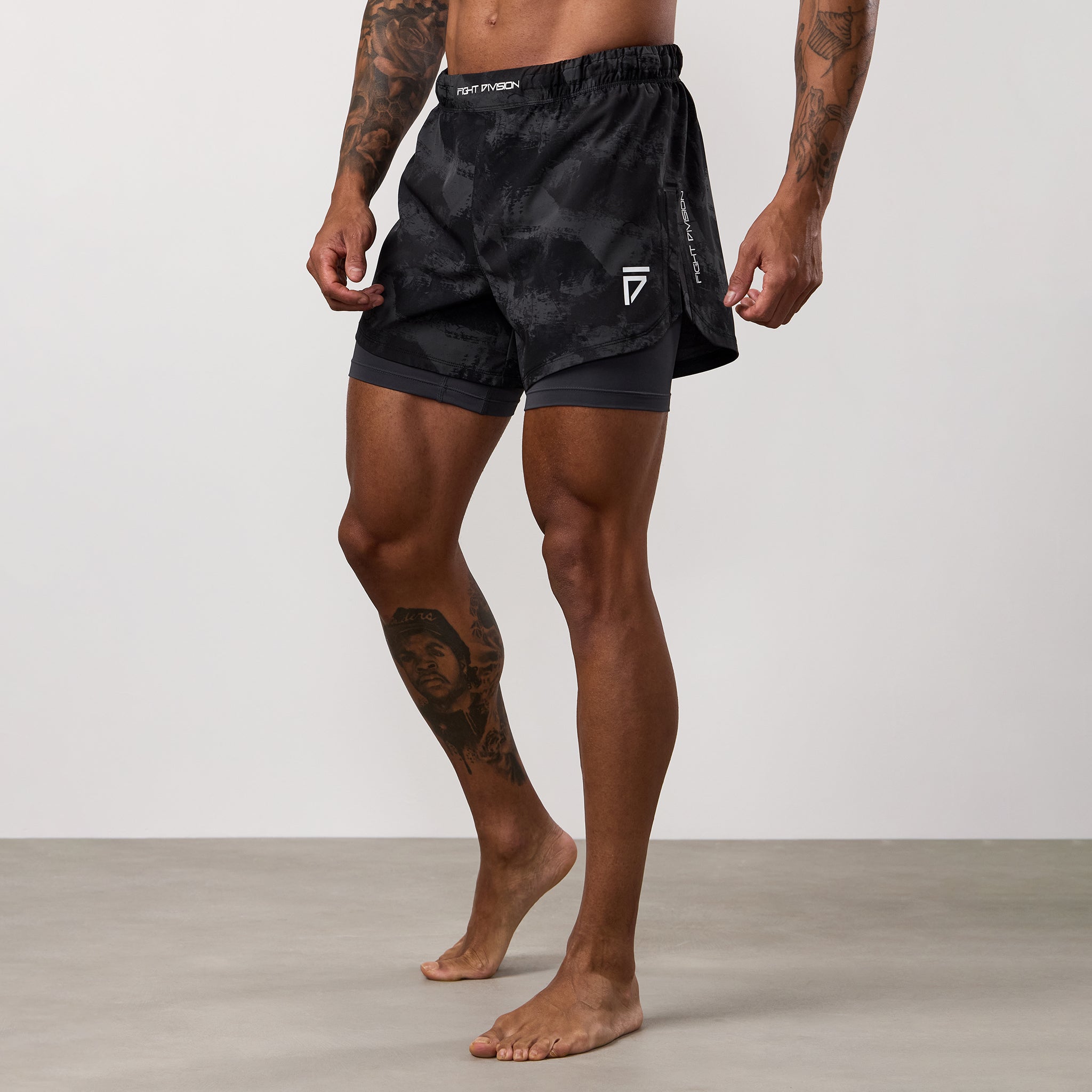 Gym King Fight Division Combat 5" Short - Graphite Abstract Print