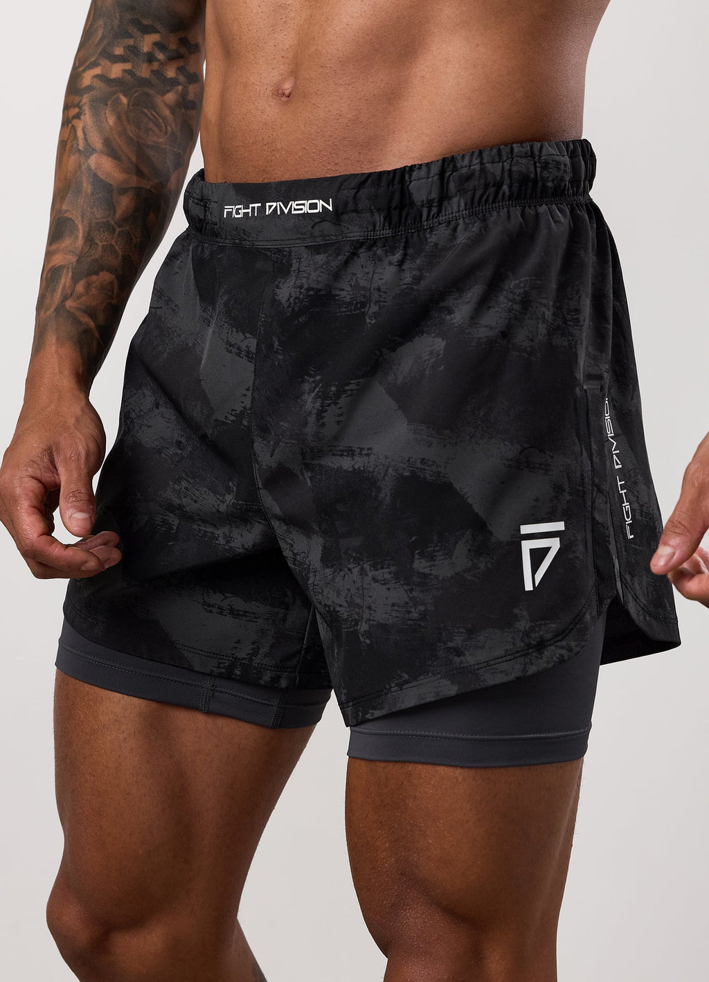 Gym King Fight Division Combat 5" Short - Graphite Abstract Print