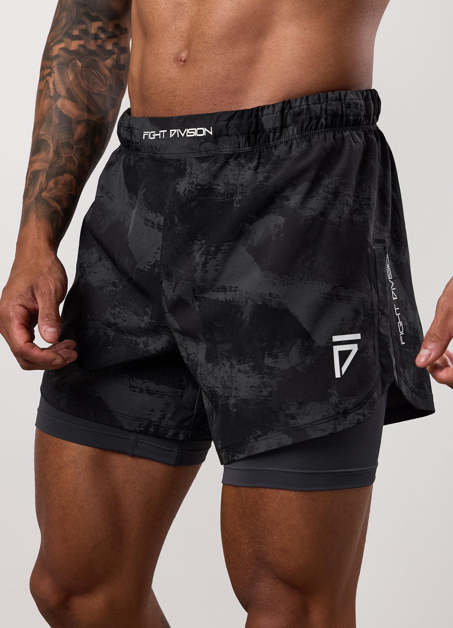 Gym King Fight Division Combat 5" Short - Graphite Abstract Print
