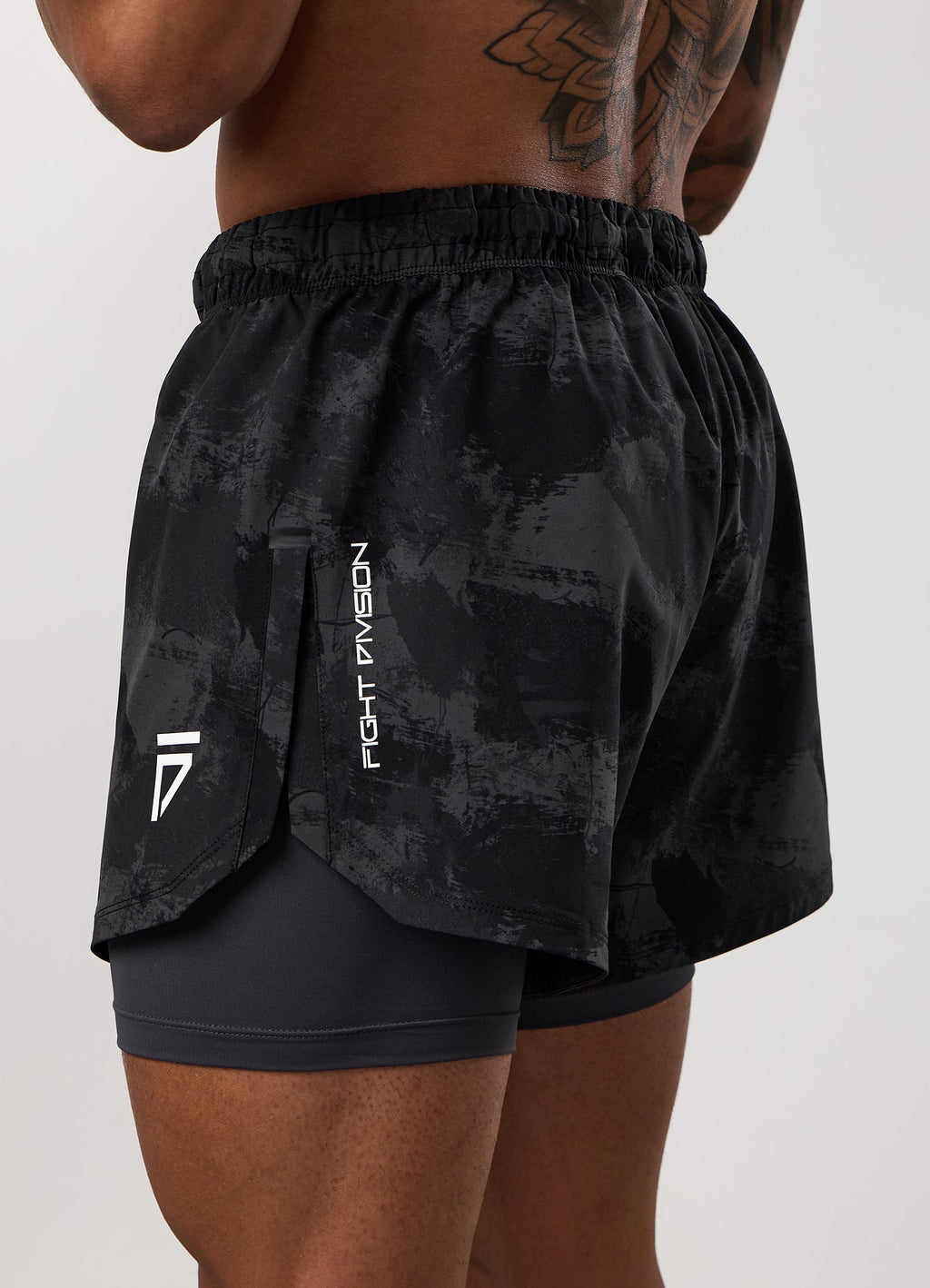 Gym King Fight Division Combat 5" Short - Graphite Abstract Print