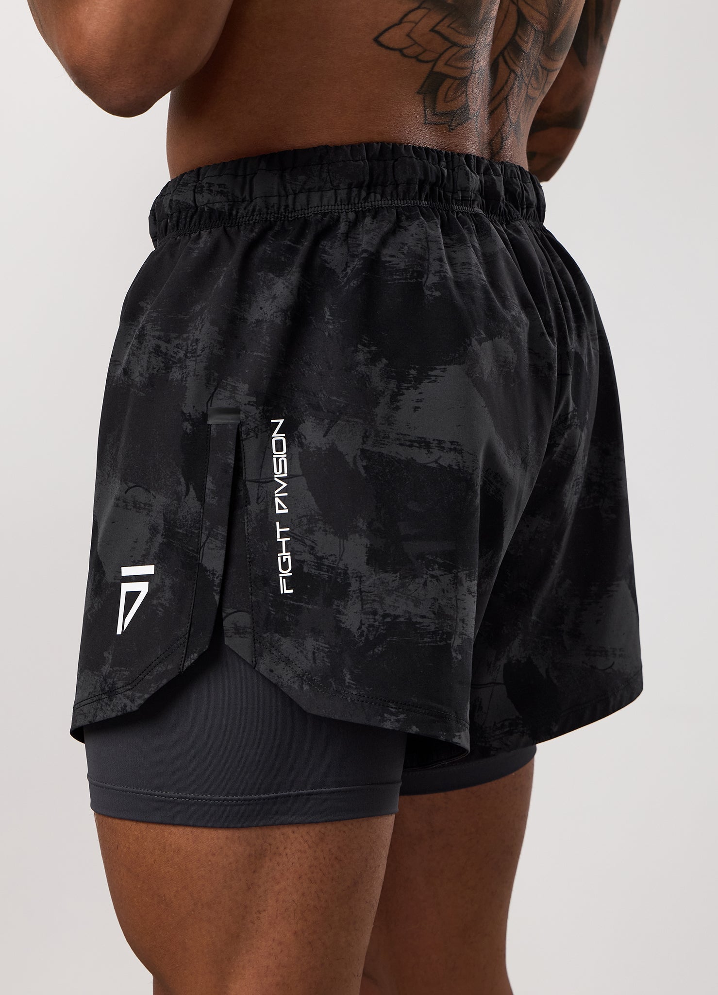 Gym King Fight Division Combat 5" Short - Graphite Abstract Print