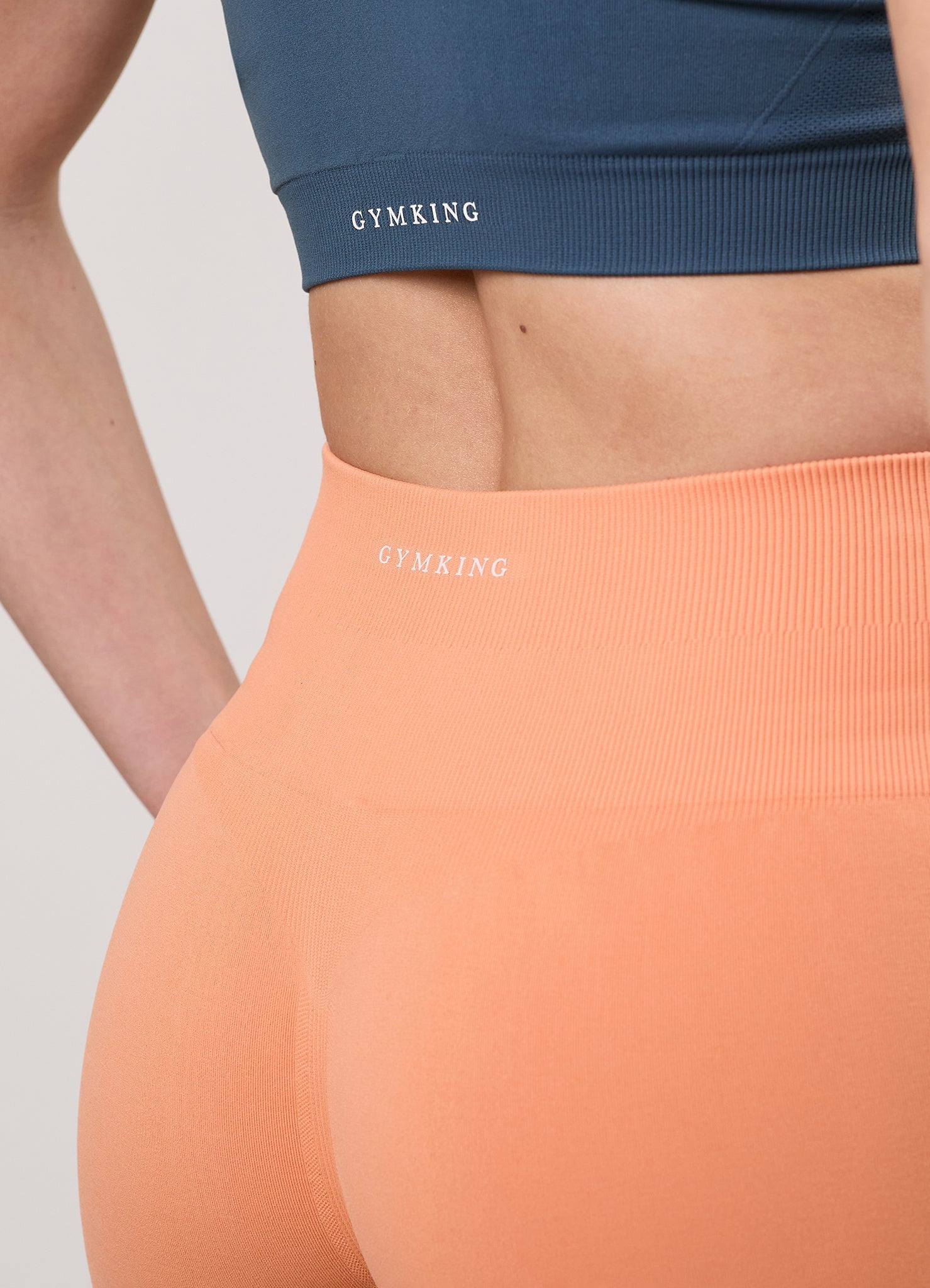 Gym King Power Lightweight Seamless Shorts - Vibrant Peach