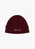 Gym King Script Rib Knit Beanie - Fig