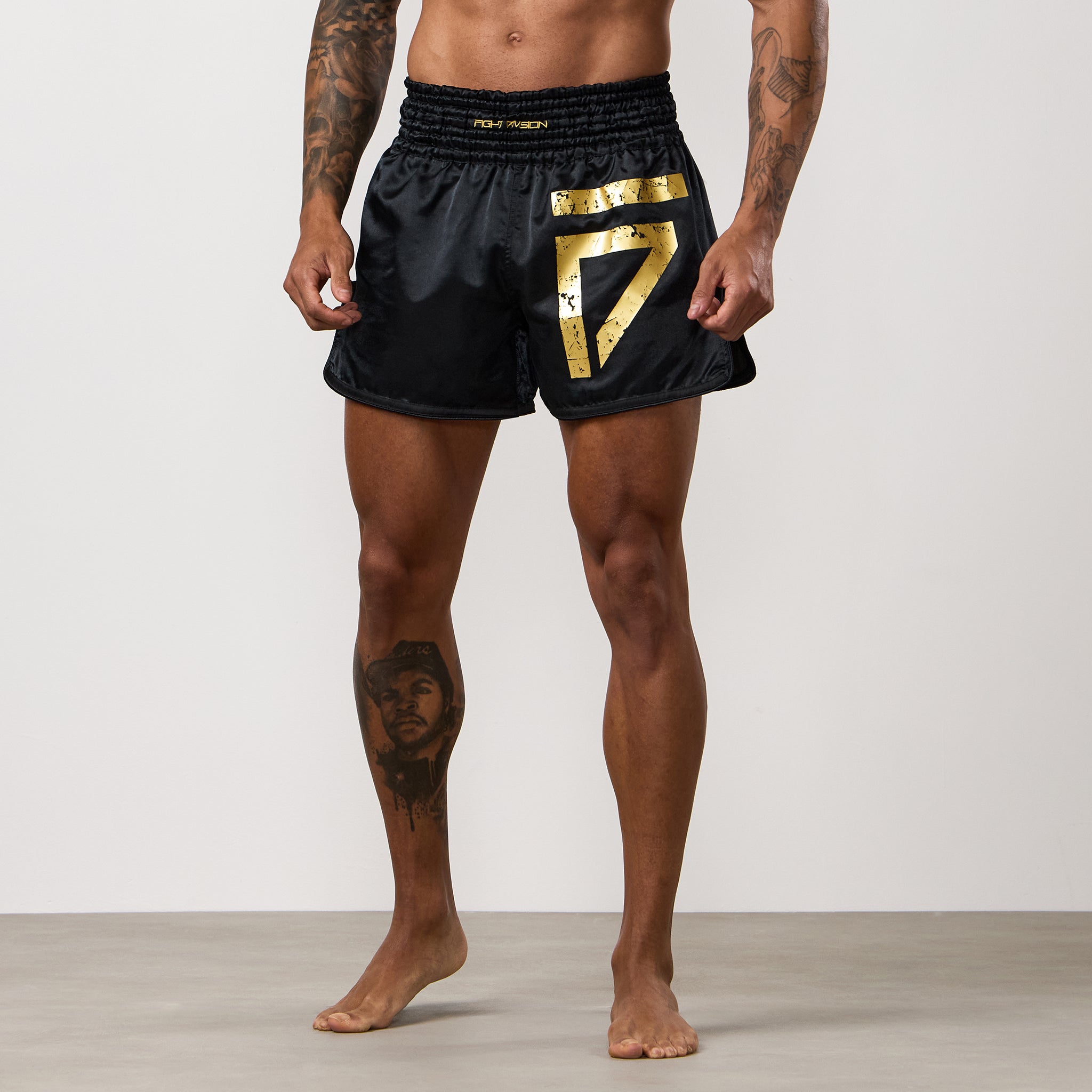 Gym King Fight Division Thai Boxing Short - Black/Gold