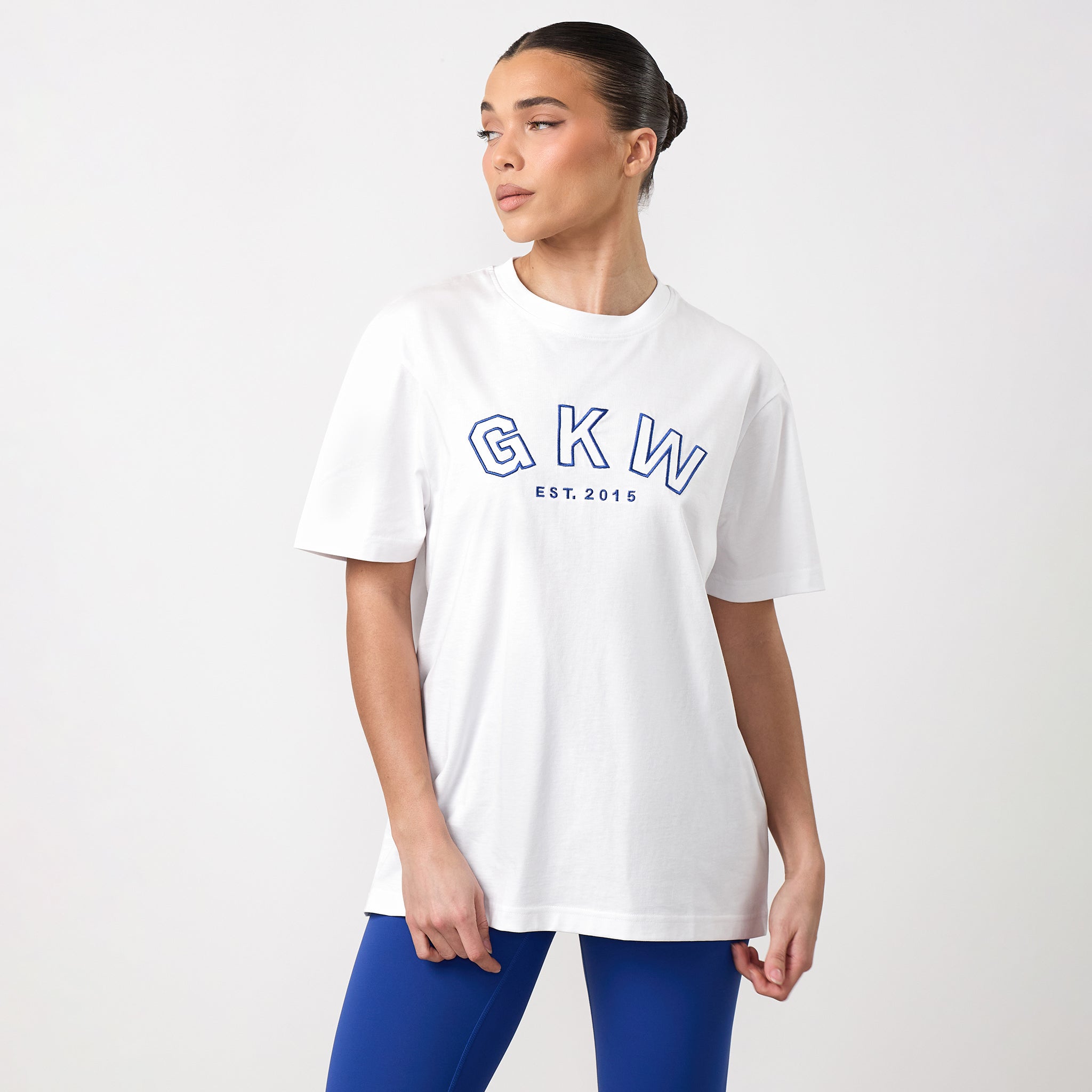 GKW Boyfriend Tee - White/Jewel Blue