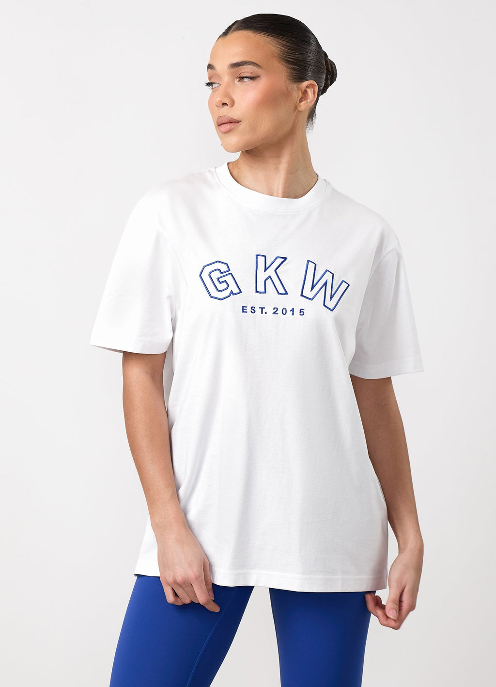 GKW Boyfriend Tee - White/Jewel Blue