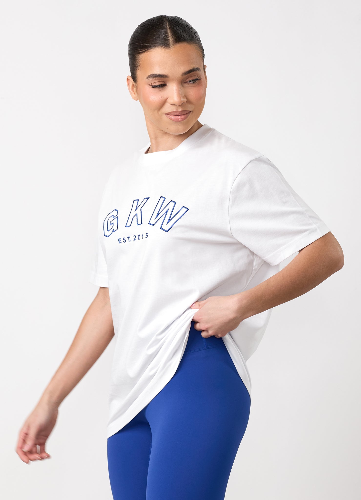 GKW Boyfriend Tee - White/Jewel Blue