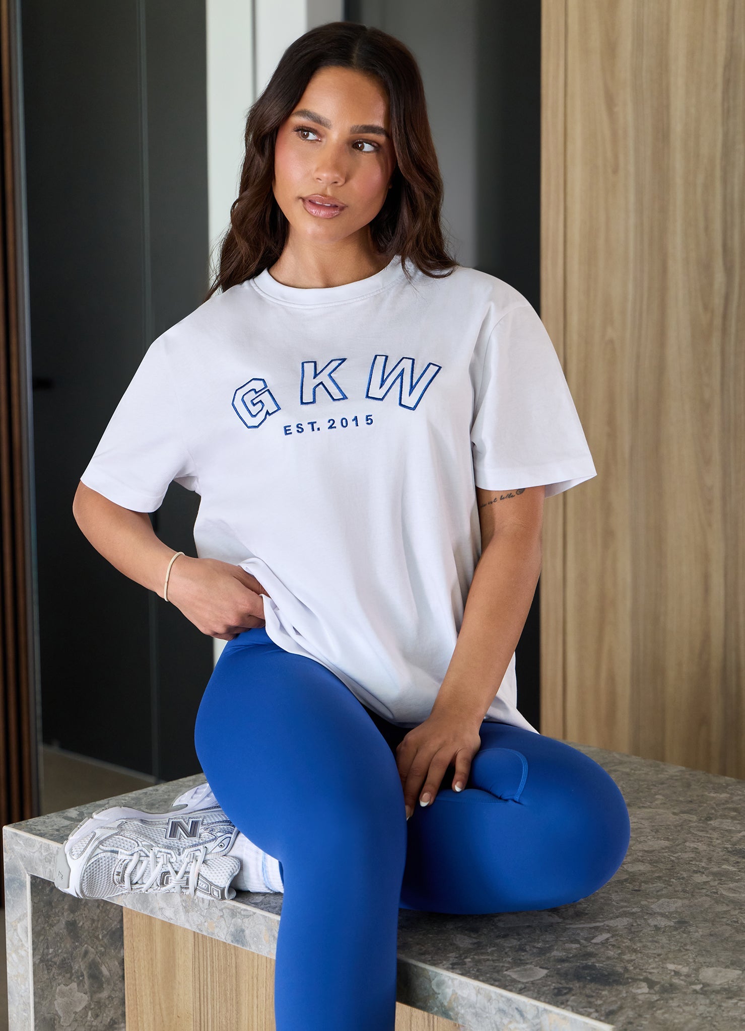 GKW Boyfriend Tee - White/Jewel Blue