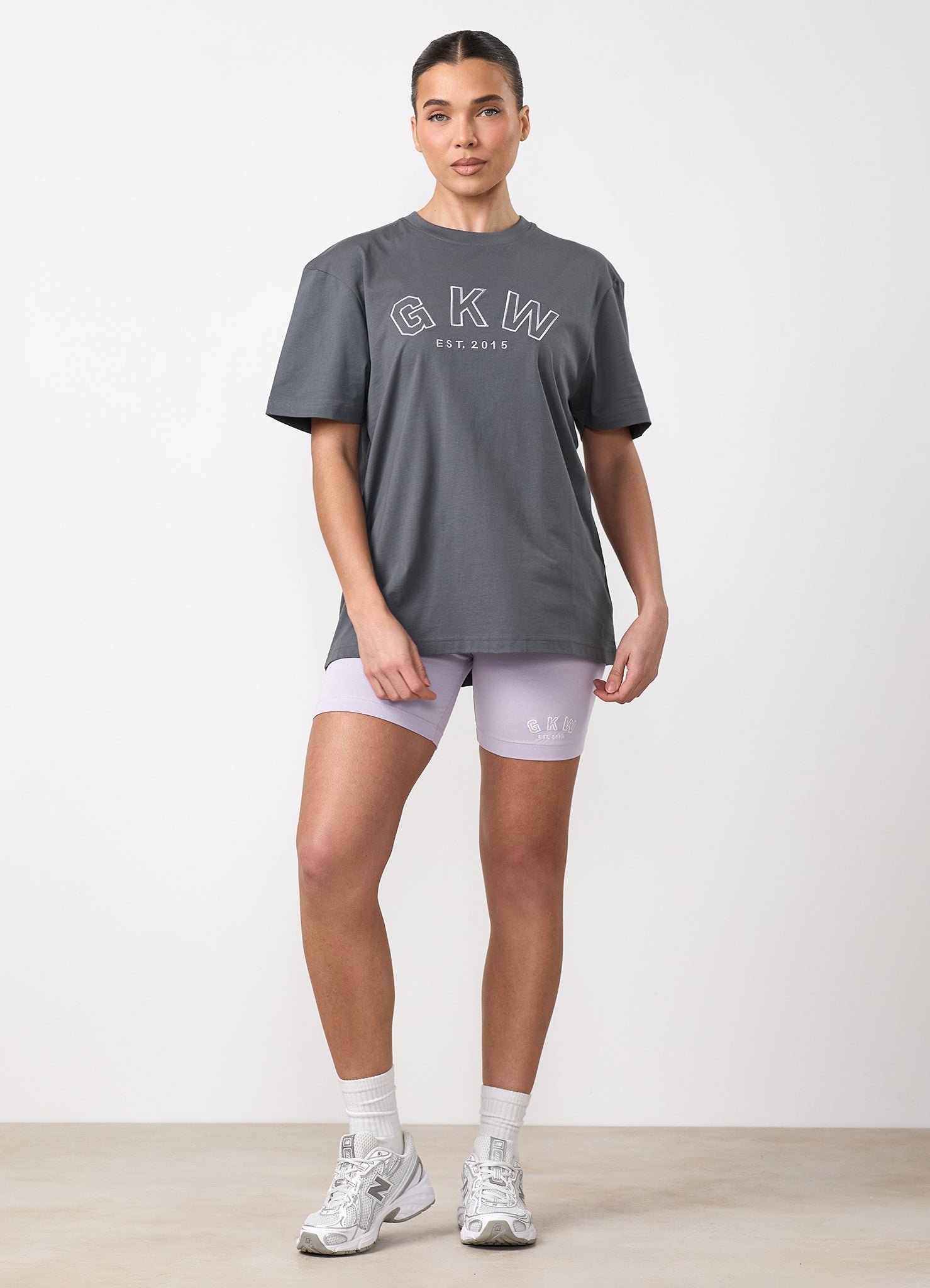 GKW Boyfriend Tee - Gunmetal Grey/Hyacinth