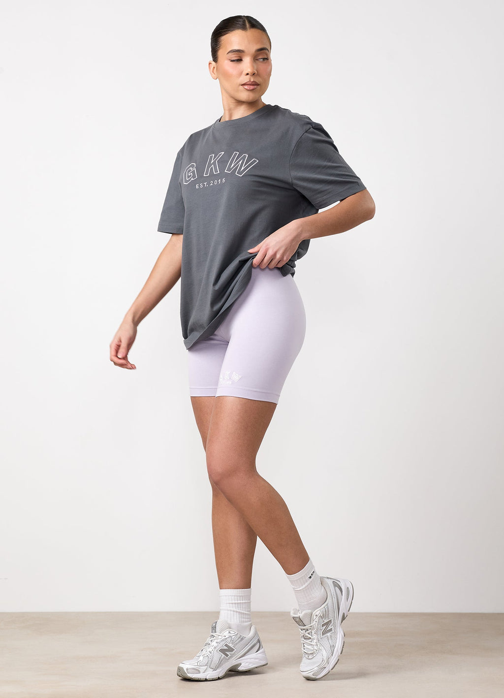 GKW Boyfriend Tee - Gunmetal Grey/Hyacinth