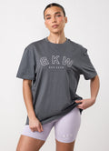 GKW Boyfriend Tee - Gunmetal Grey/Hyacinth