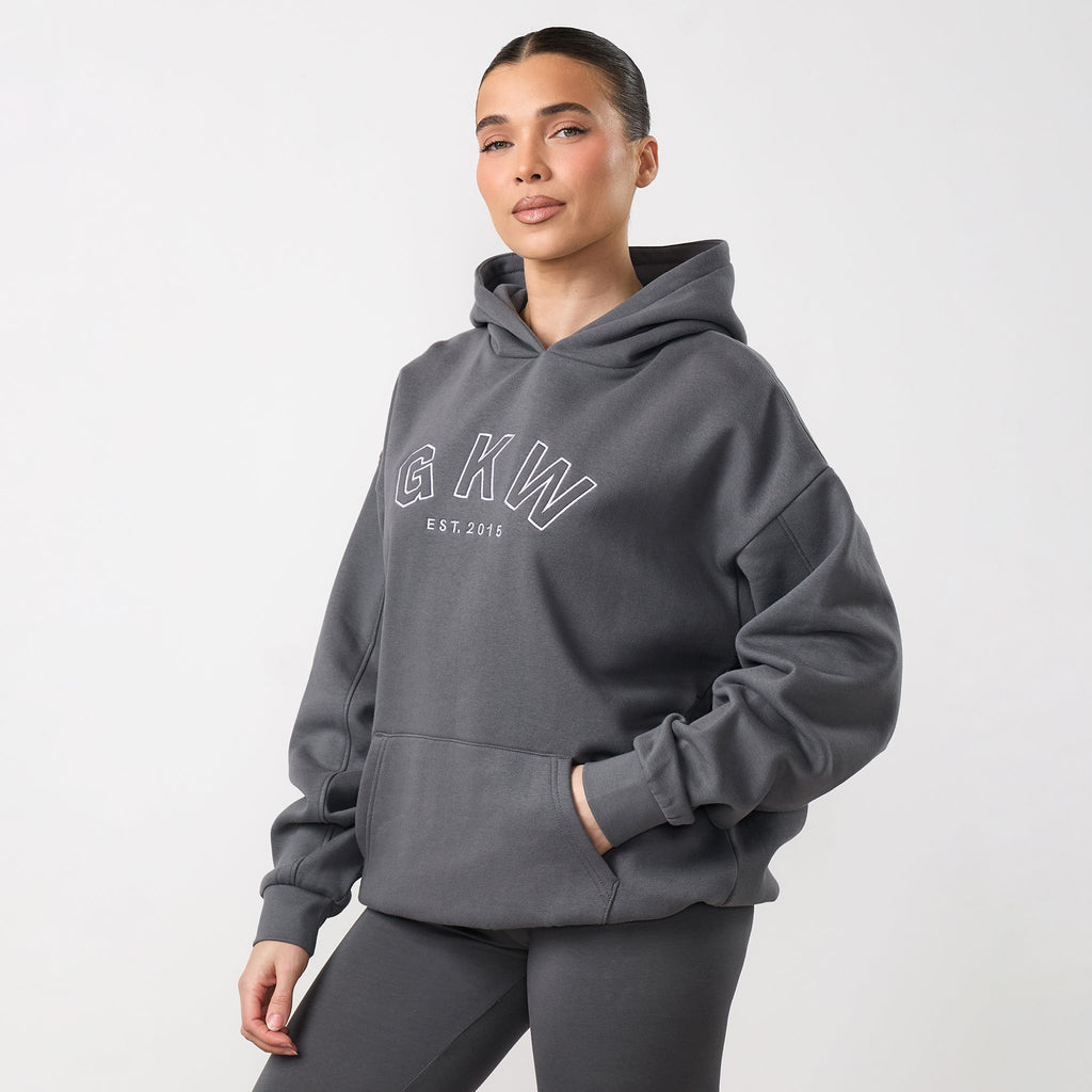 GKW Relaxed Fit Hoodie - Gunmetal Grey/Hyacinth