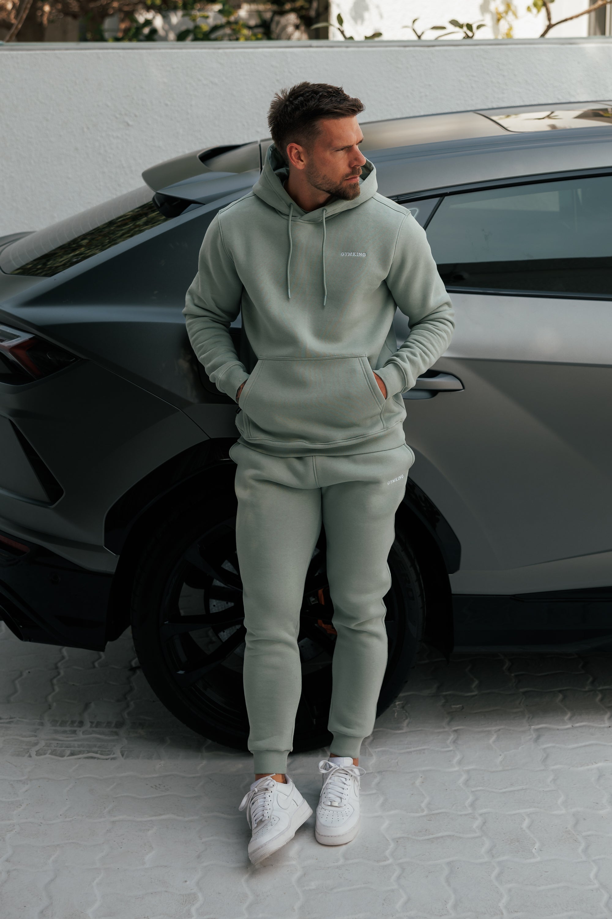 Gym King Fundamental Linear Hoodie - Urban Sage