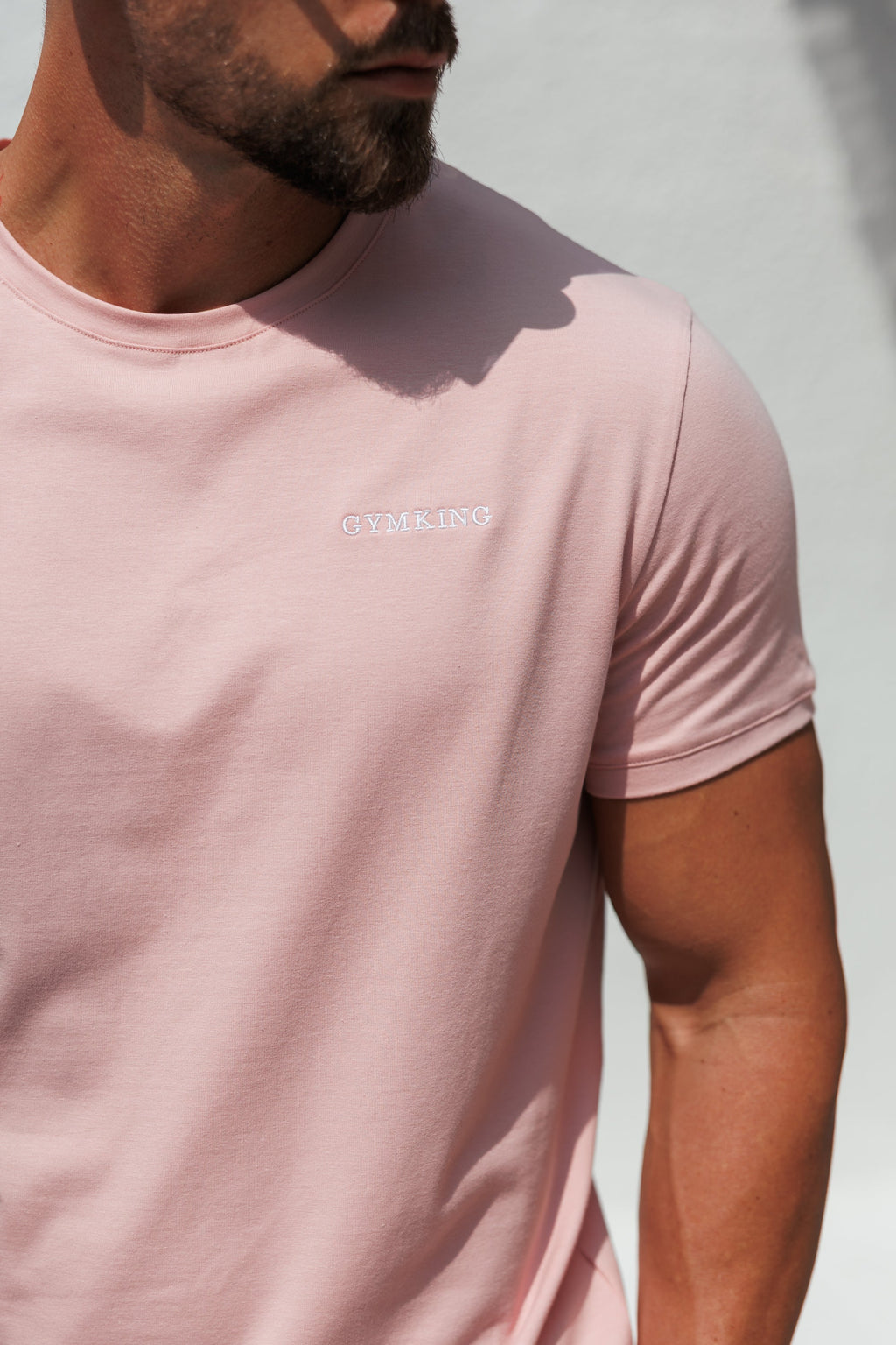 Gym King Fundamental Linear Tee - Rustic Pink