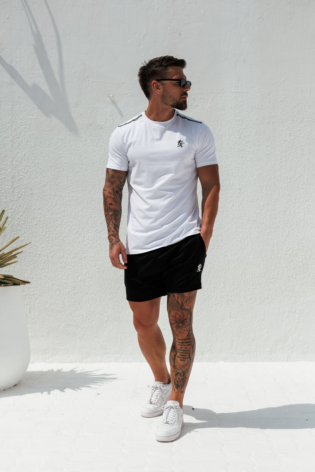 Gym King Taped Jersey Tee - White