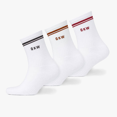 GKW Tipping Crew Sock (3PK) - White/Black/Chestnut/Berry
