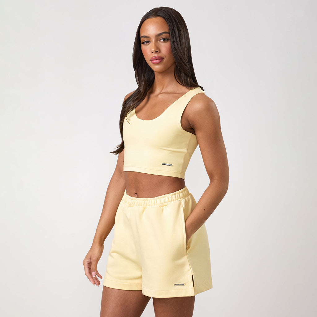 Gym King Haze Jersey Vest - Butter Yellow