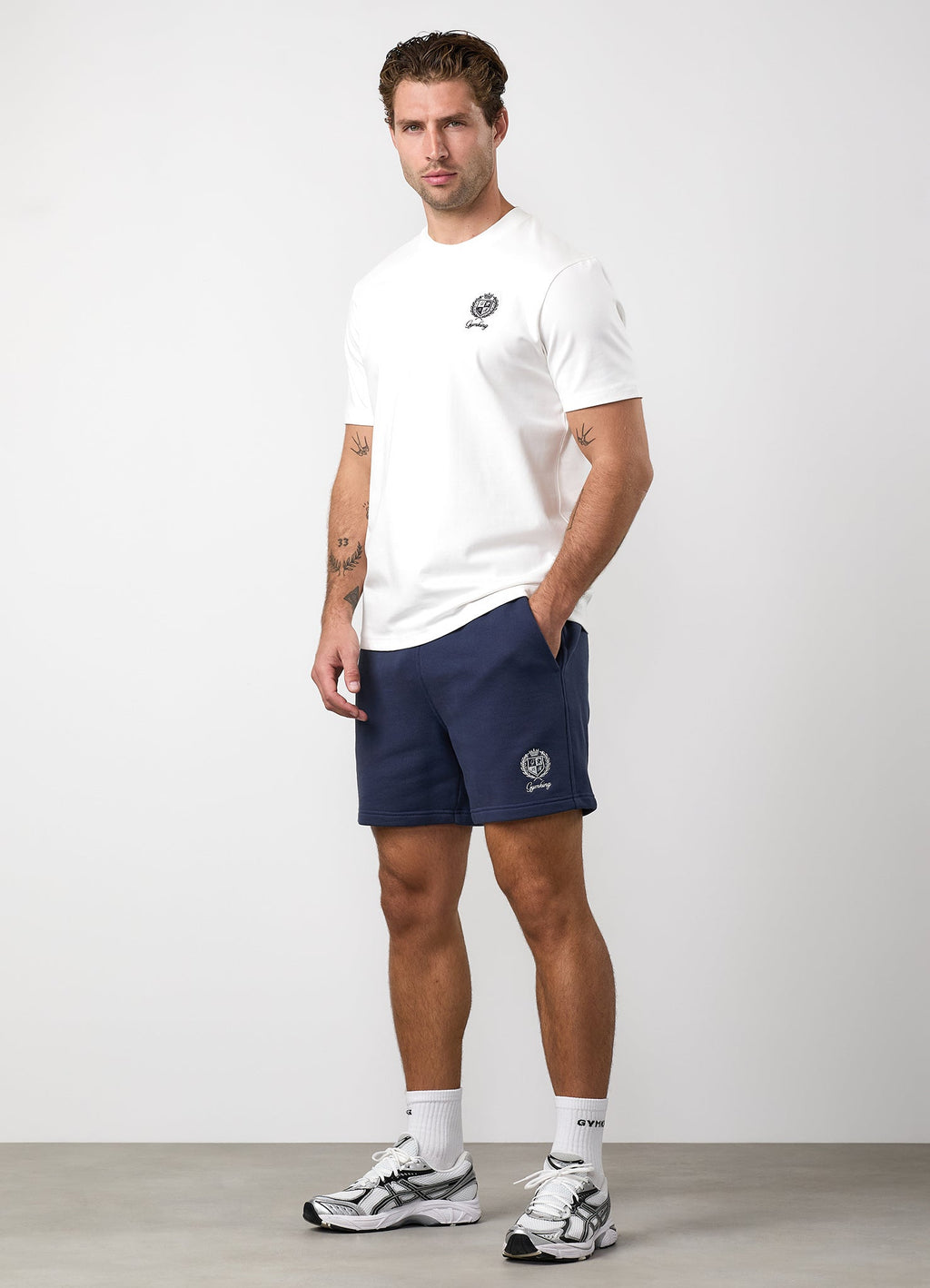 Gym King Heritage Crest Loopback Short - Indigo Blue