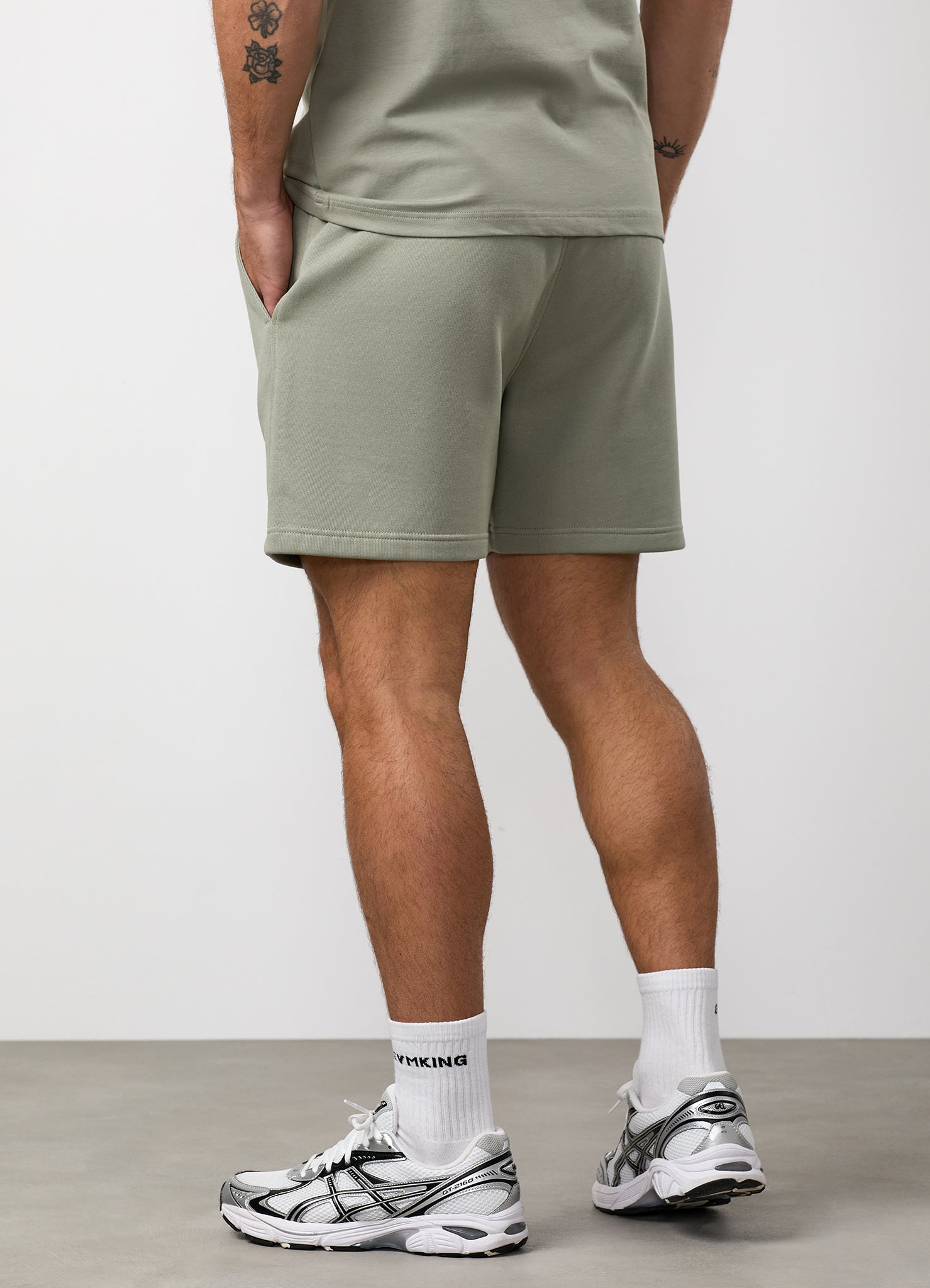 Gym King Heritage Crest Loopback Short - Soft Khaki