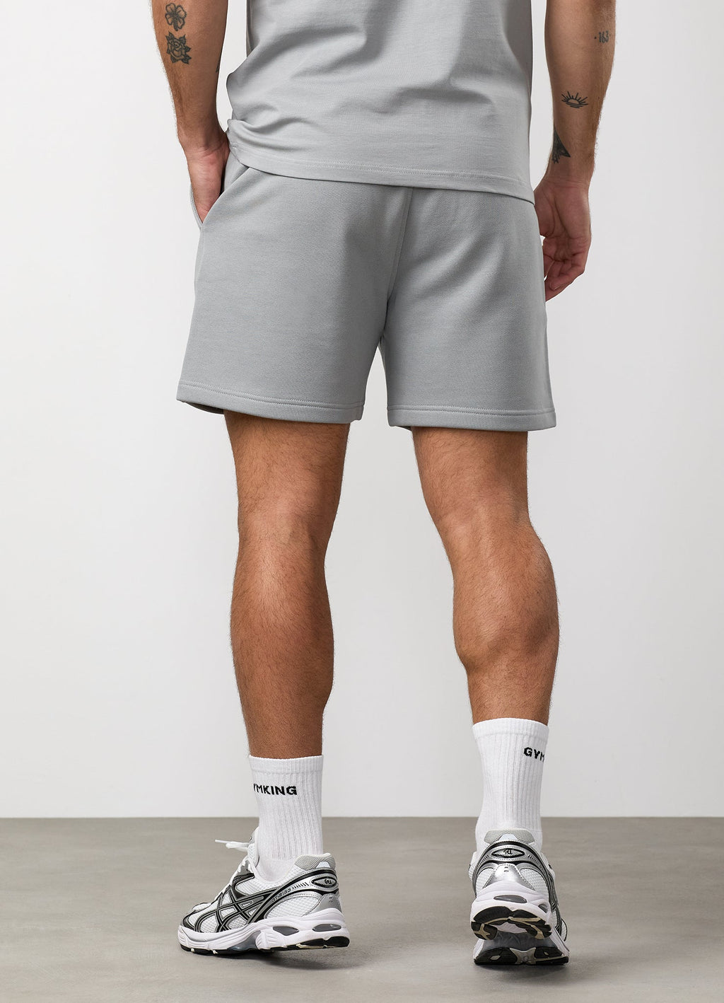 Gym King Heritage Crest Loopback Short - Urban Grey