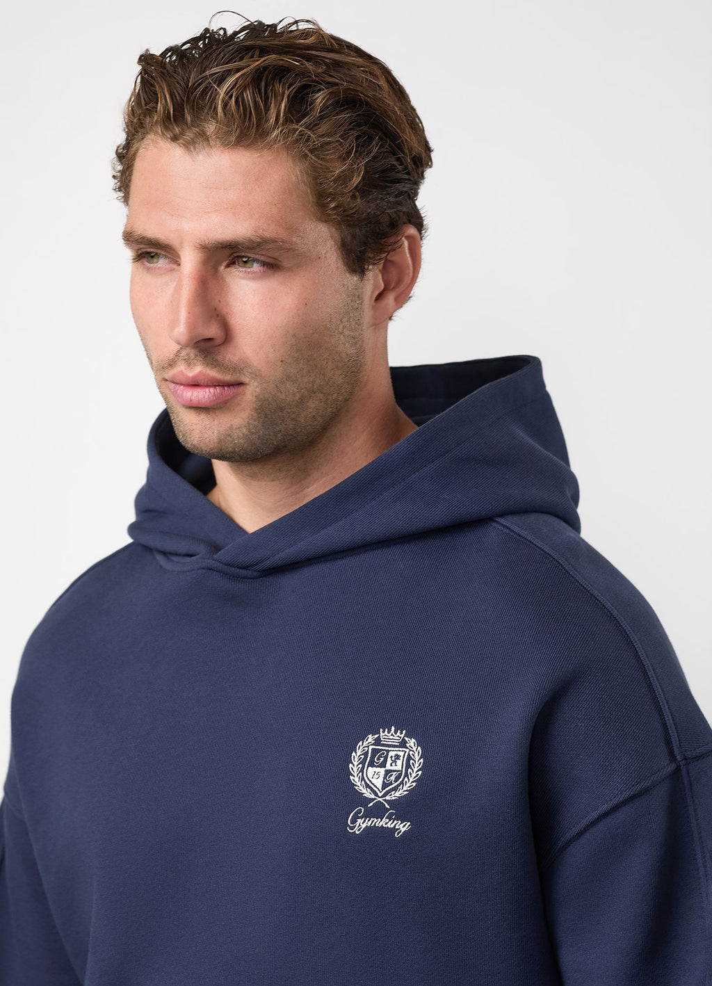 Gym King Heritage Crest Loopback Hoodie - Indigo Blue