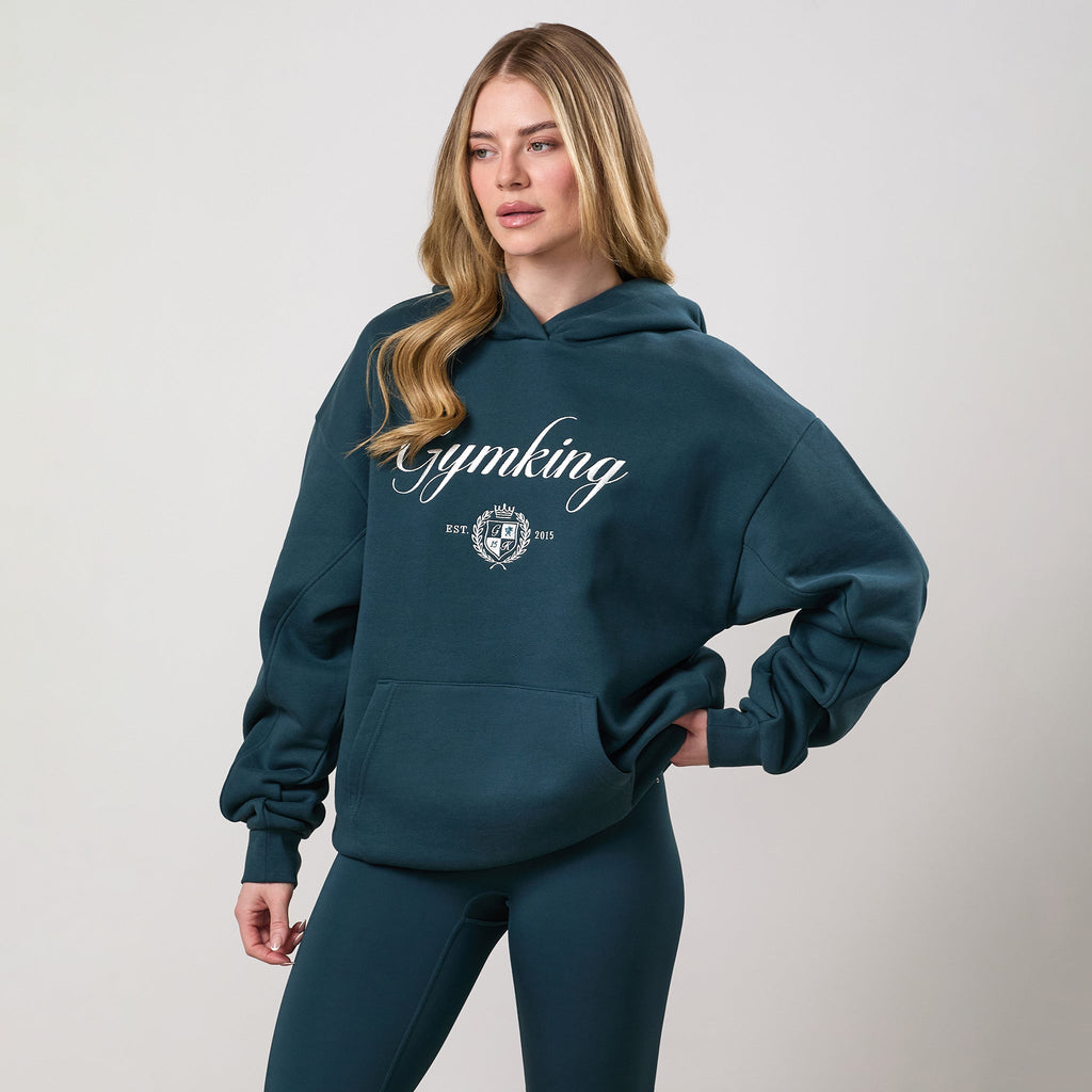 Gym King Heritage Loopback Hoodie - Classic Teal