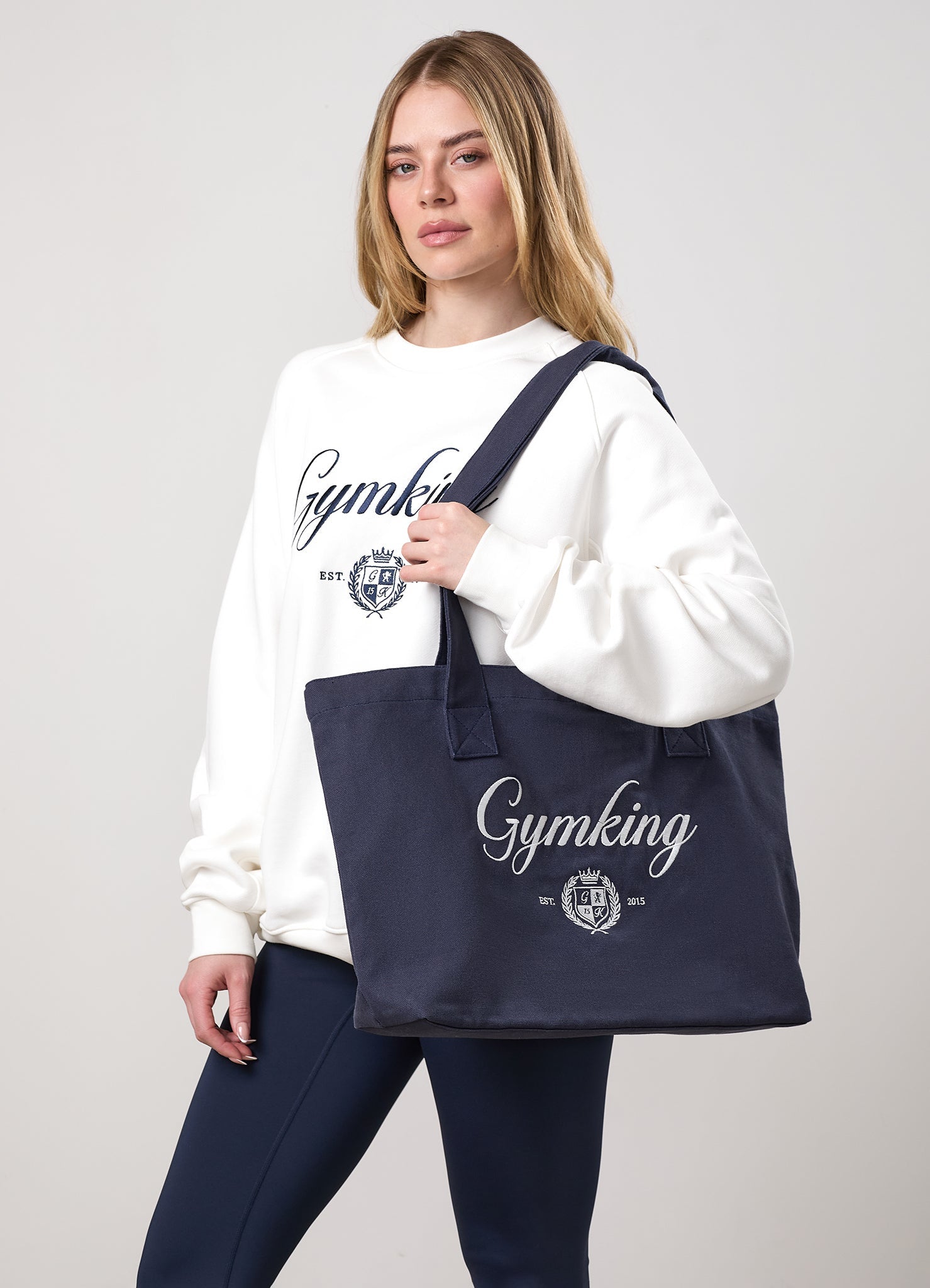 Gym King Heritage Tote Bag - Indigo Blue / White
