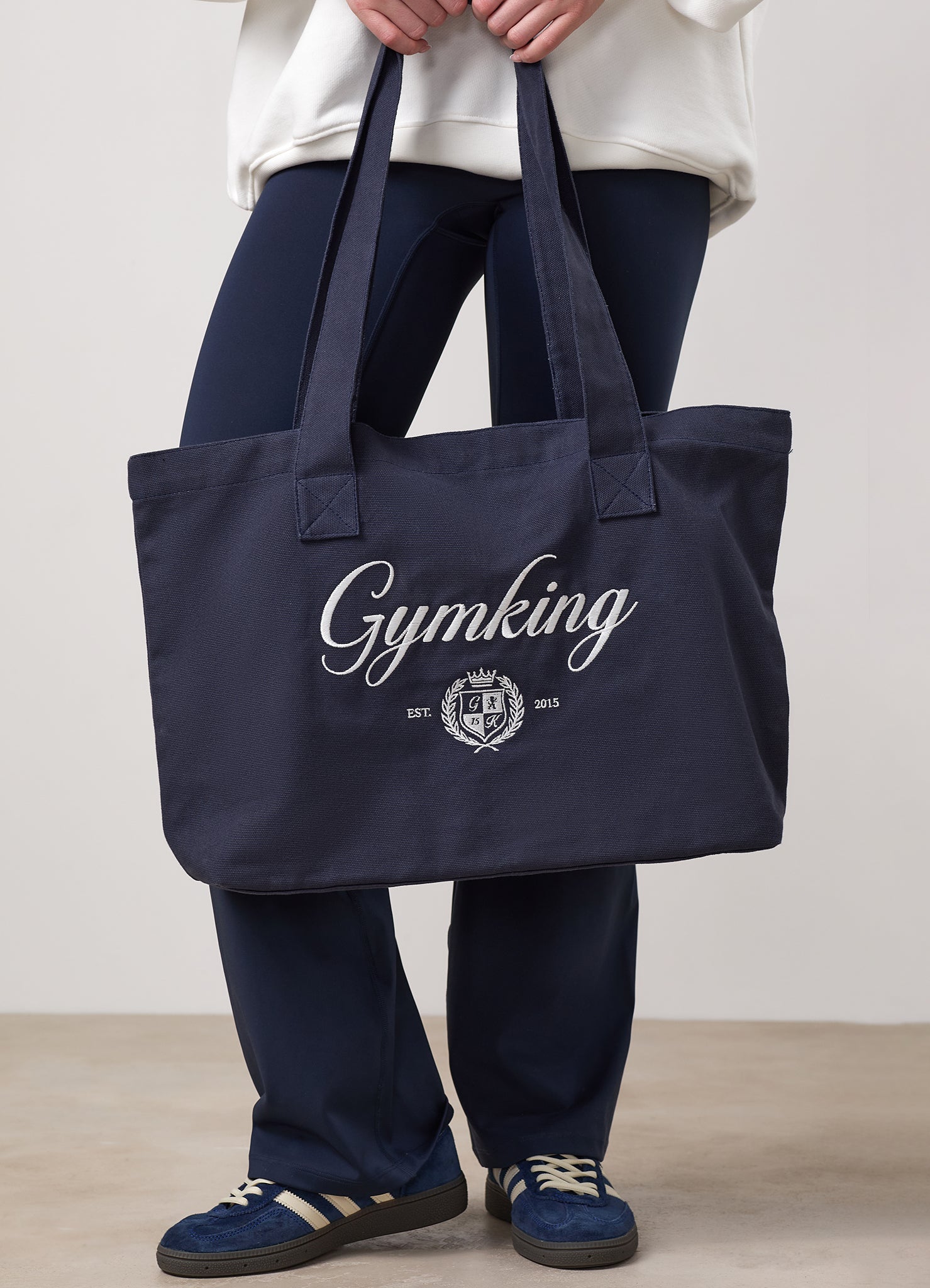 Gym King Heritage Tote Bag - Indigo Blue / White