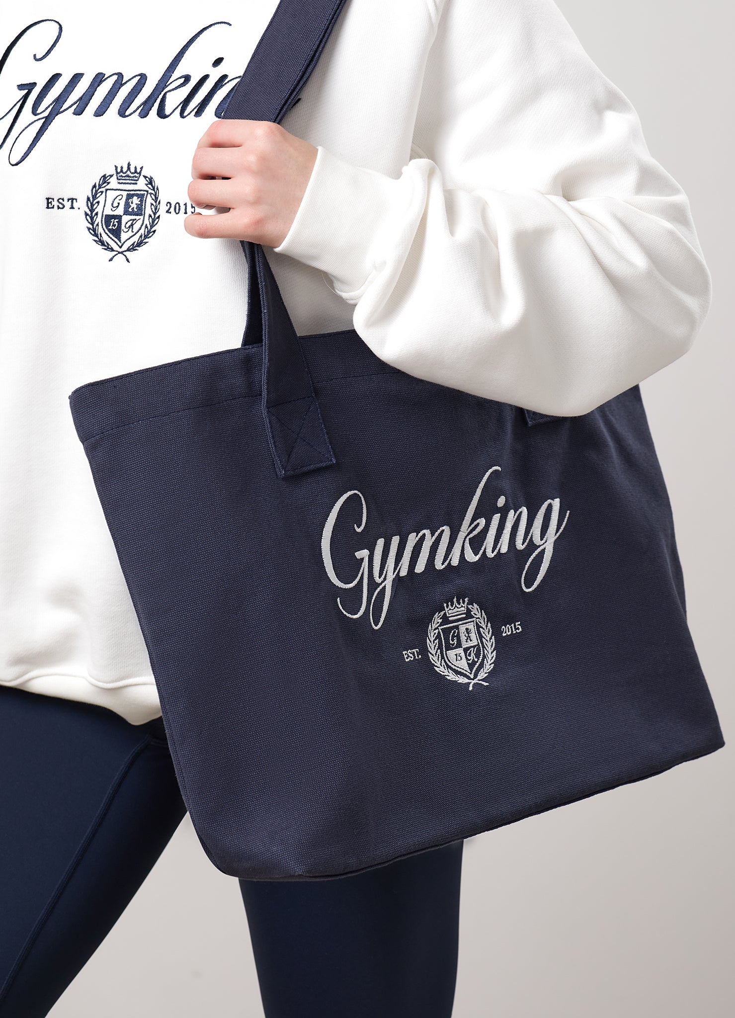 Gym King Heritage Tote Bag - Indigo Blue / White