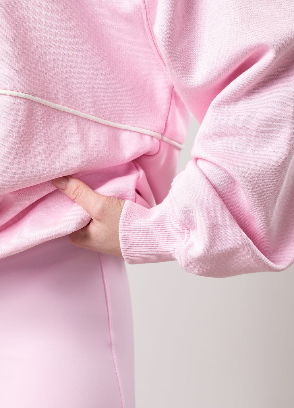 Gym King Heritage Loopback Long Sleeve Polo - Soft Pink