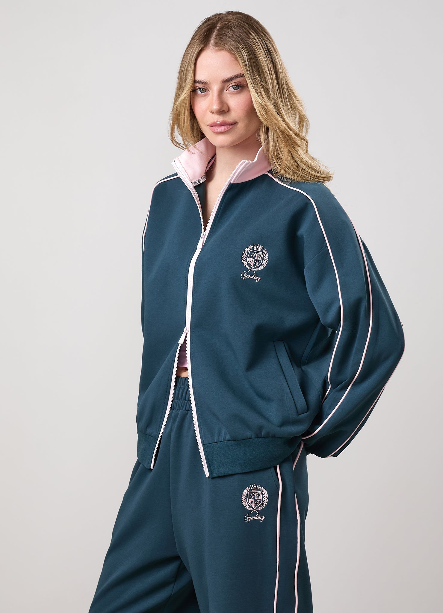 Gym King Heritage Track Jacket - Classic Teal