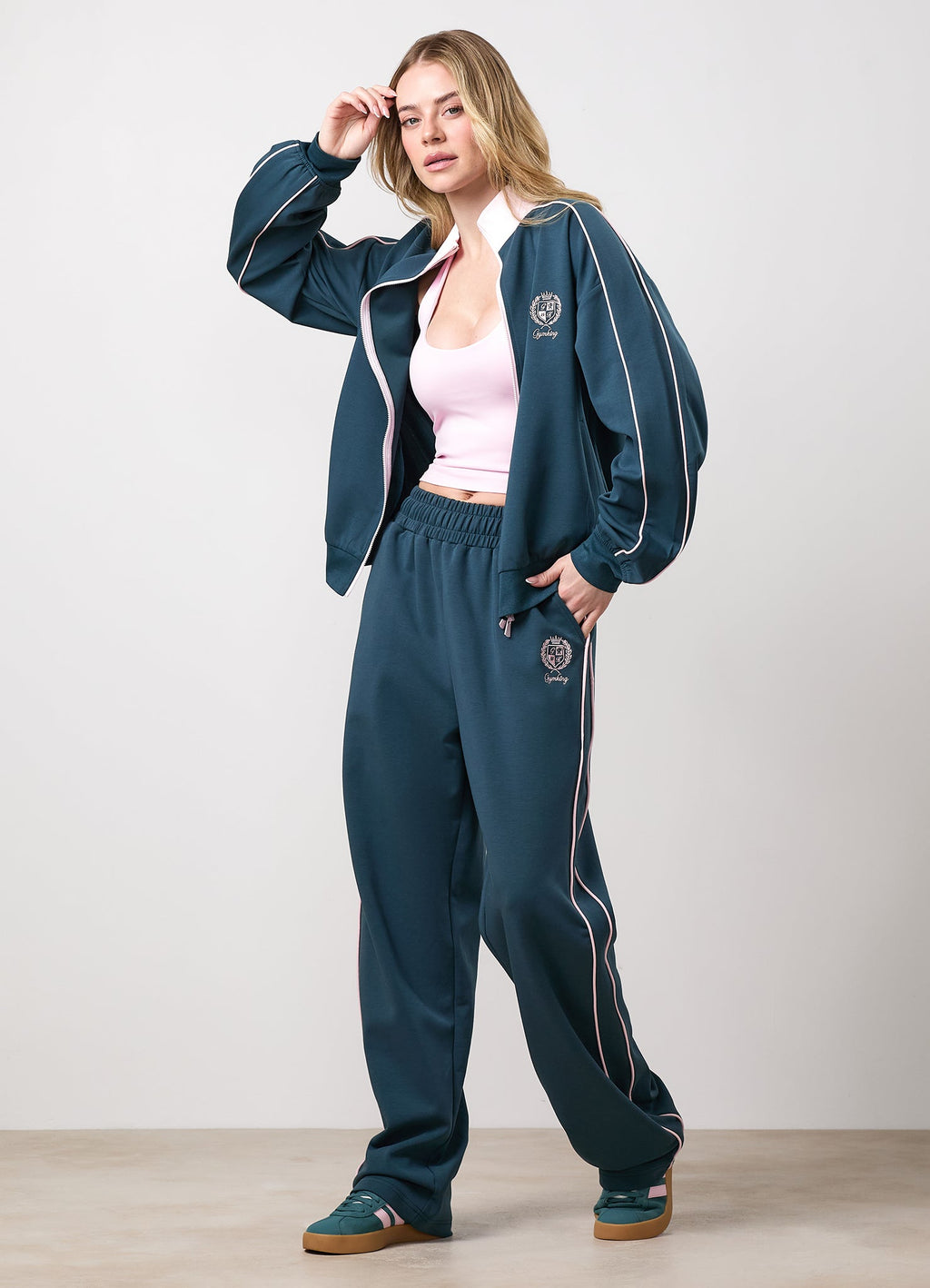 Gym King Heritage Track Jacket - Classic Teal