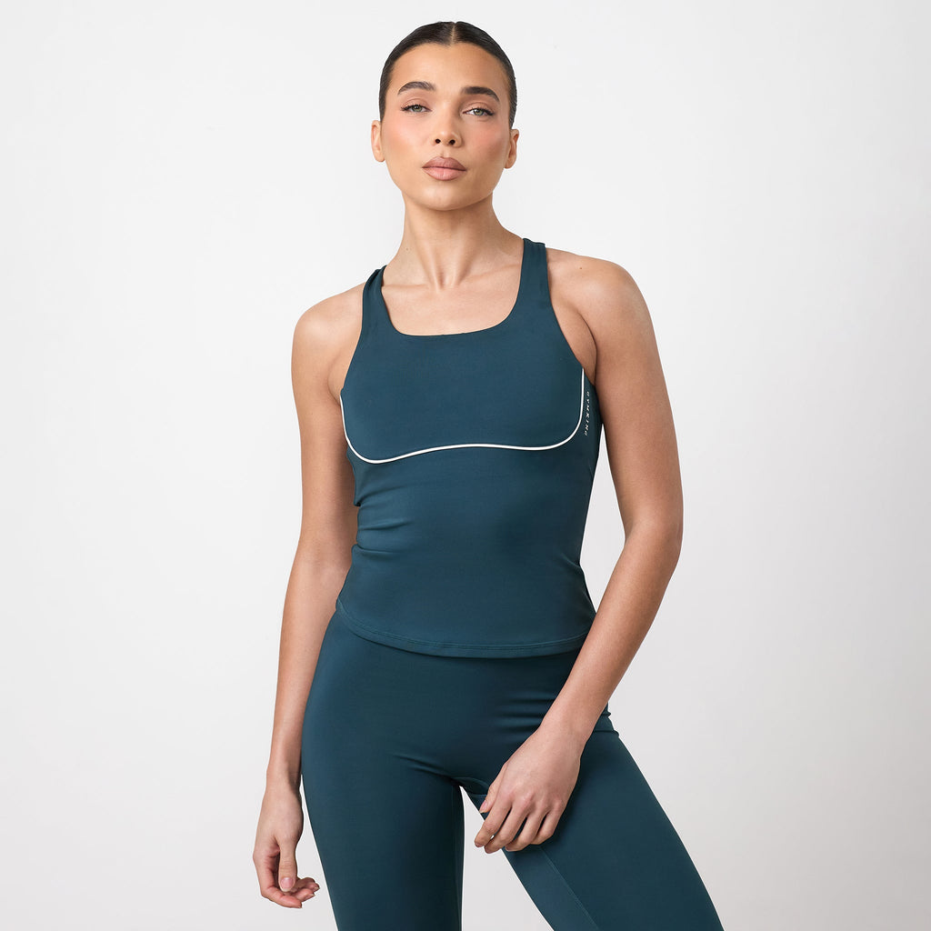 Gym King Knockout Keyhole Tank - Classic Teal