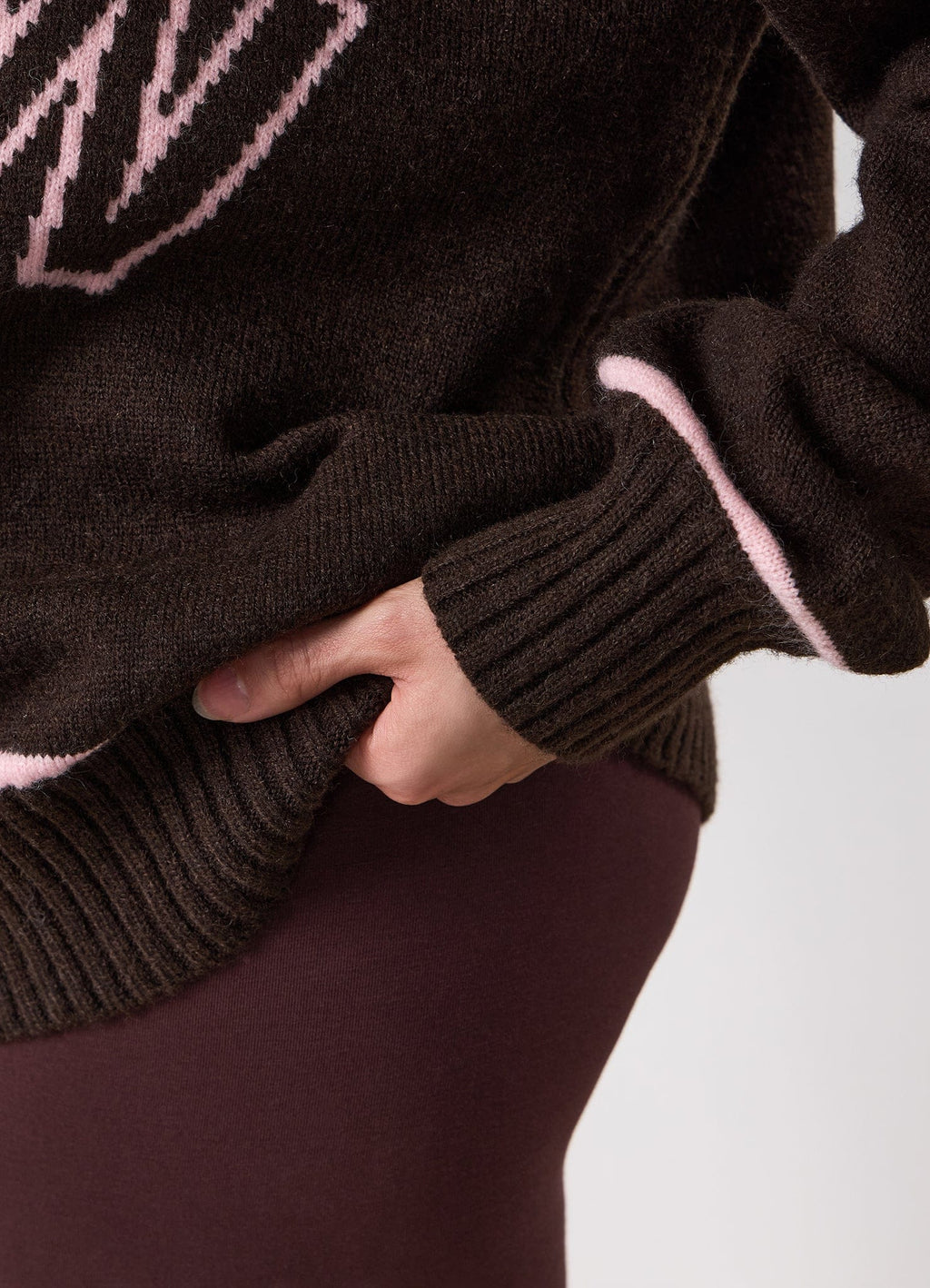 Gym King Knockout Knitted 1/4 Zip Funnel - Espresso