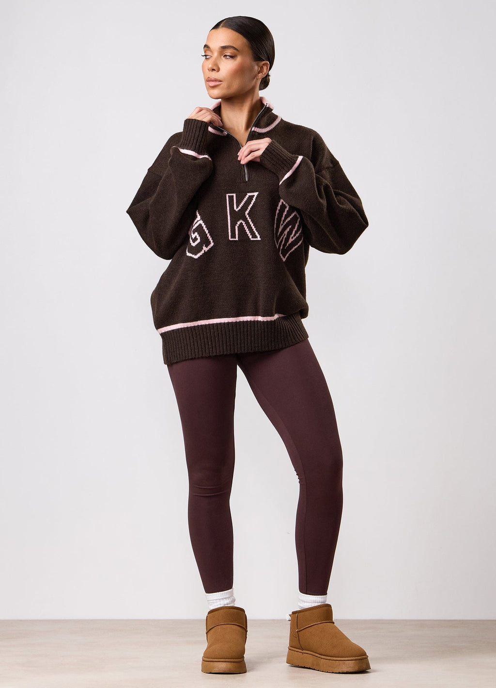Gym King Script Mindset Jersey Legging - Espresso