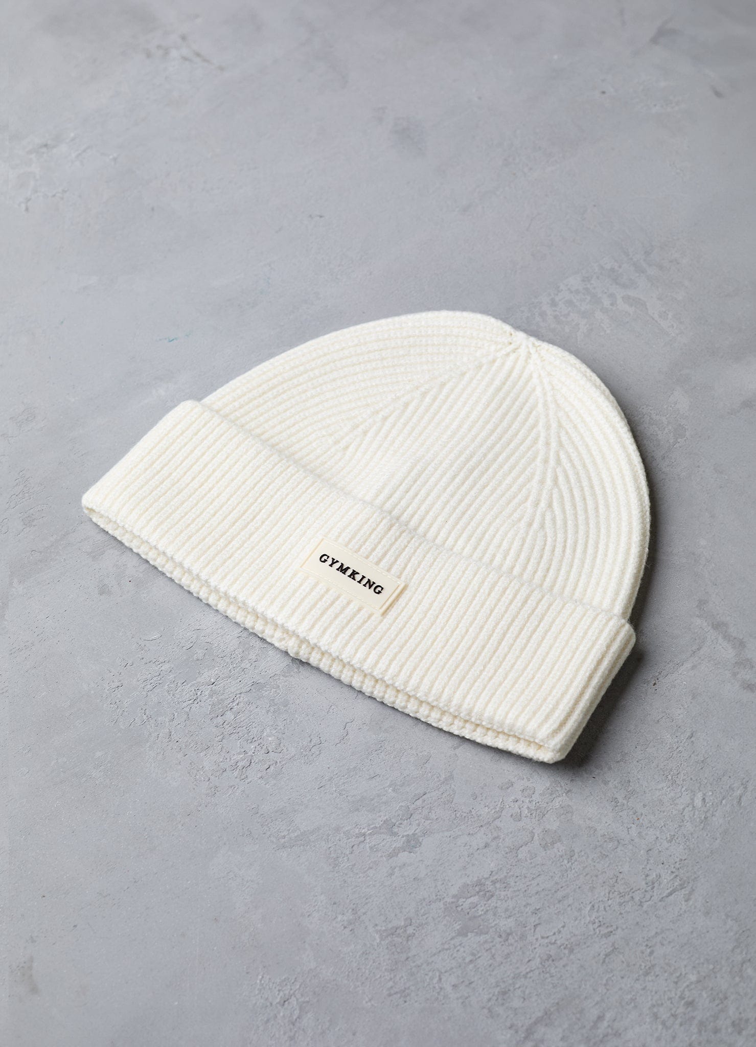 Gym King Rib Knit Beanie - Cream